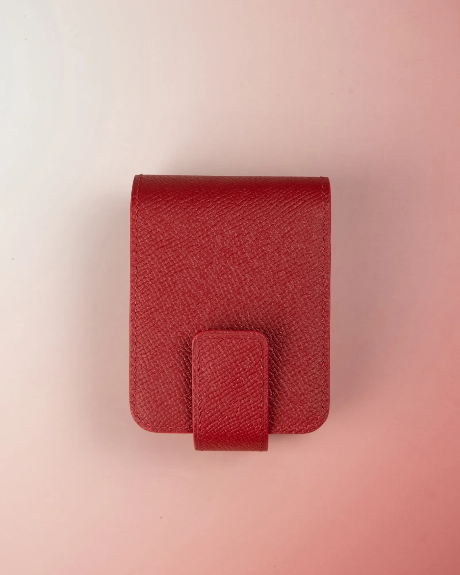 Ảnh Studio Hộp đựng son da Epsom màu đỏ kèm gương - Koi Leather