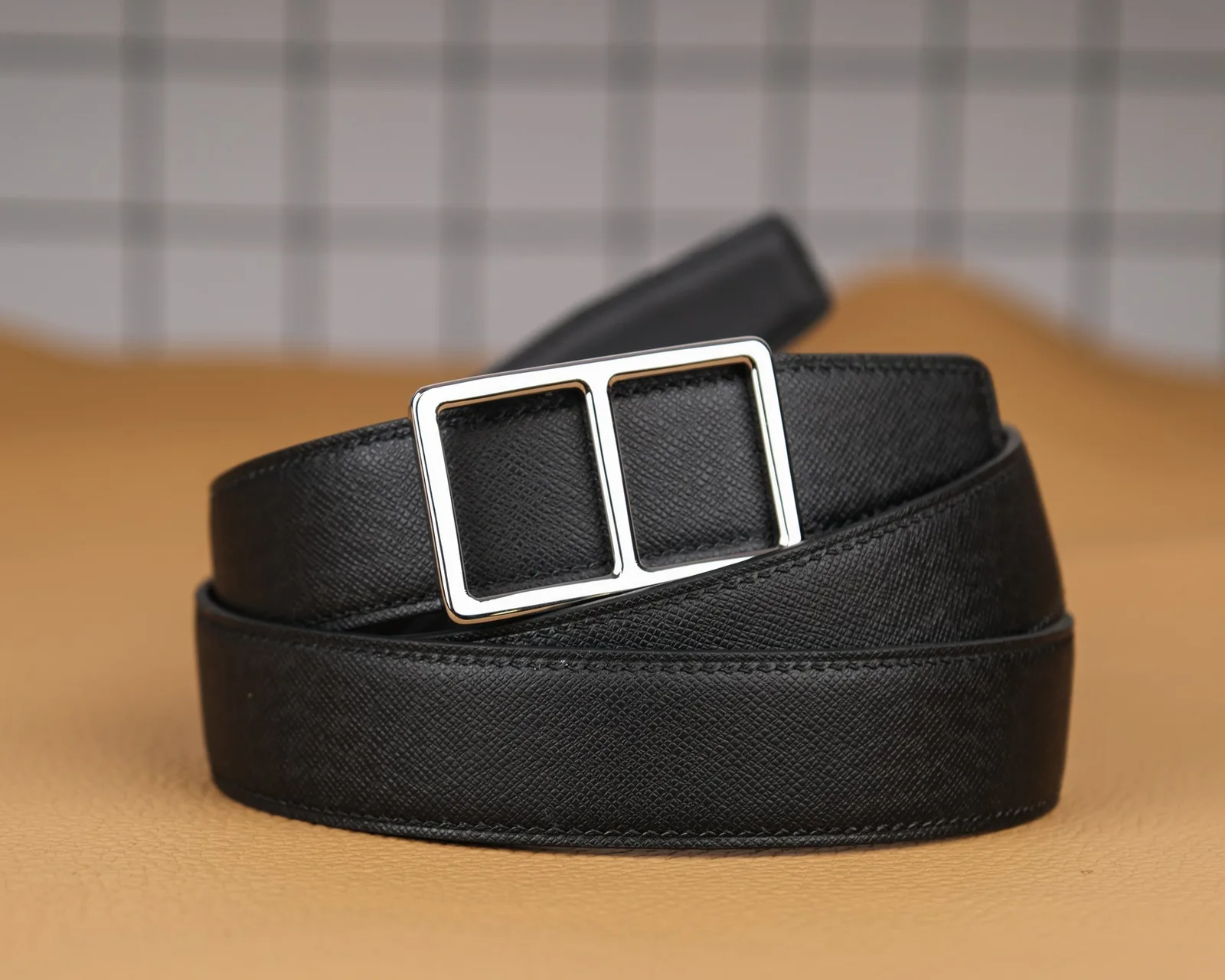 Ảnh Studio Dây thắt lưng da Taiga màu đen bản 32mm - Koi Leather