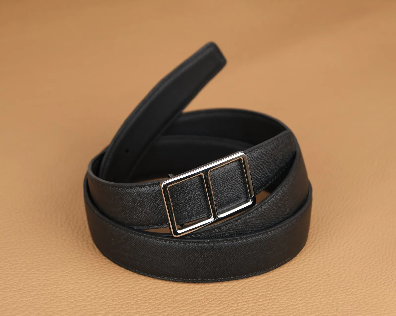 Ảnh Studio Dây thắt lưng da Taiga màu đen bản 32mm - Koi Leather
