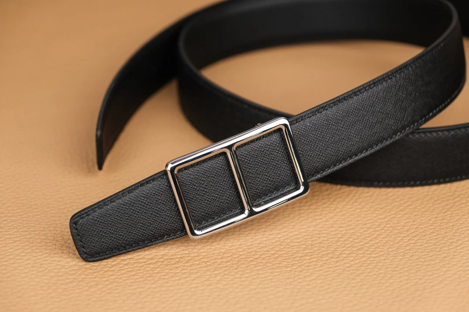 Ảnh Studio Dây thắt lưng da Taiga màu đen bản 32mm - Koi Leather
