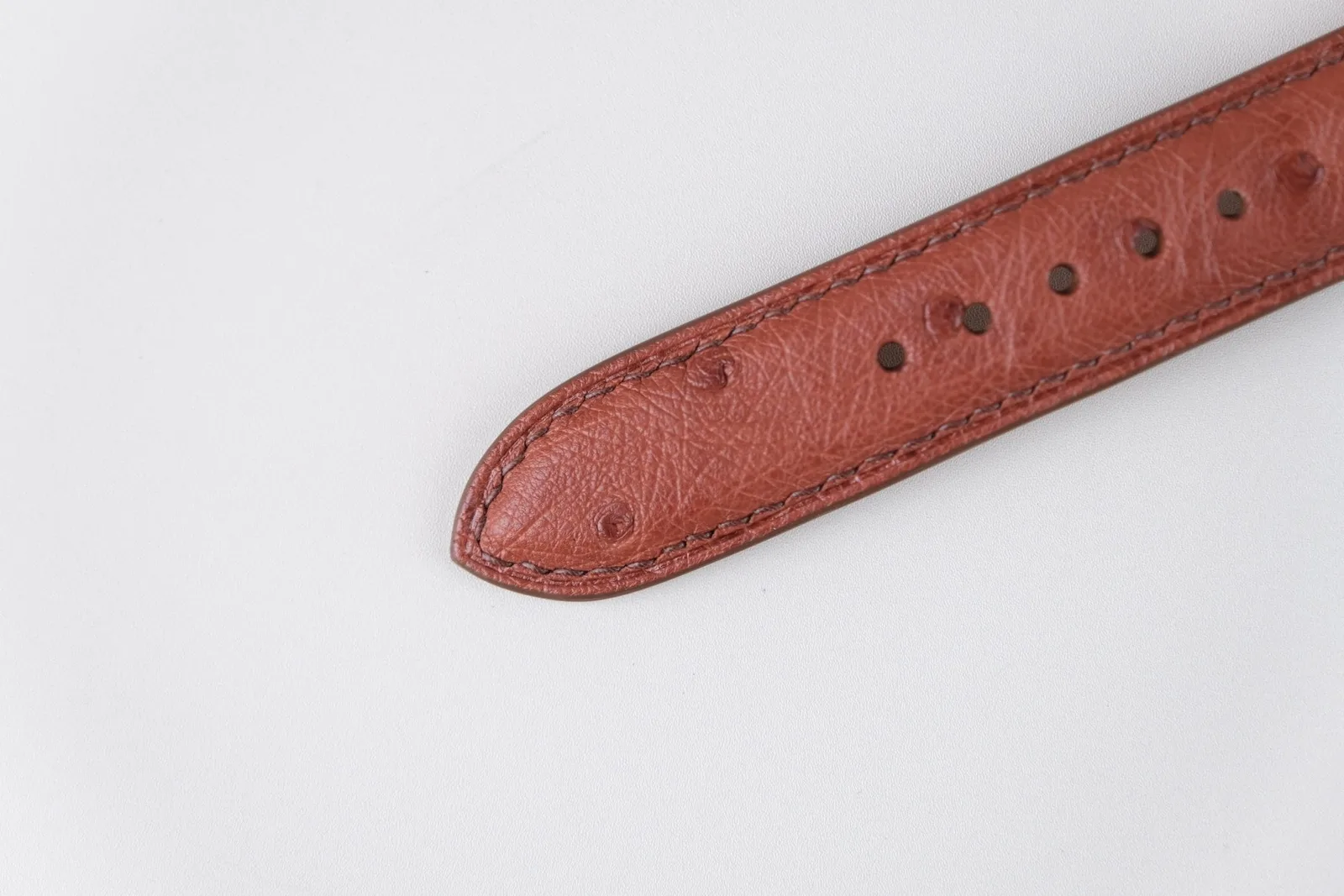 Ảnh Studio Dây đồng hồ da đà điểu màu nâu cho Casio - Koi Leather