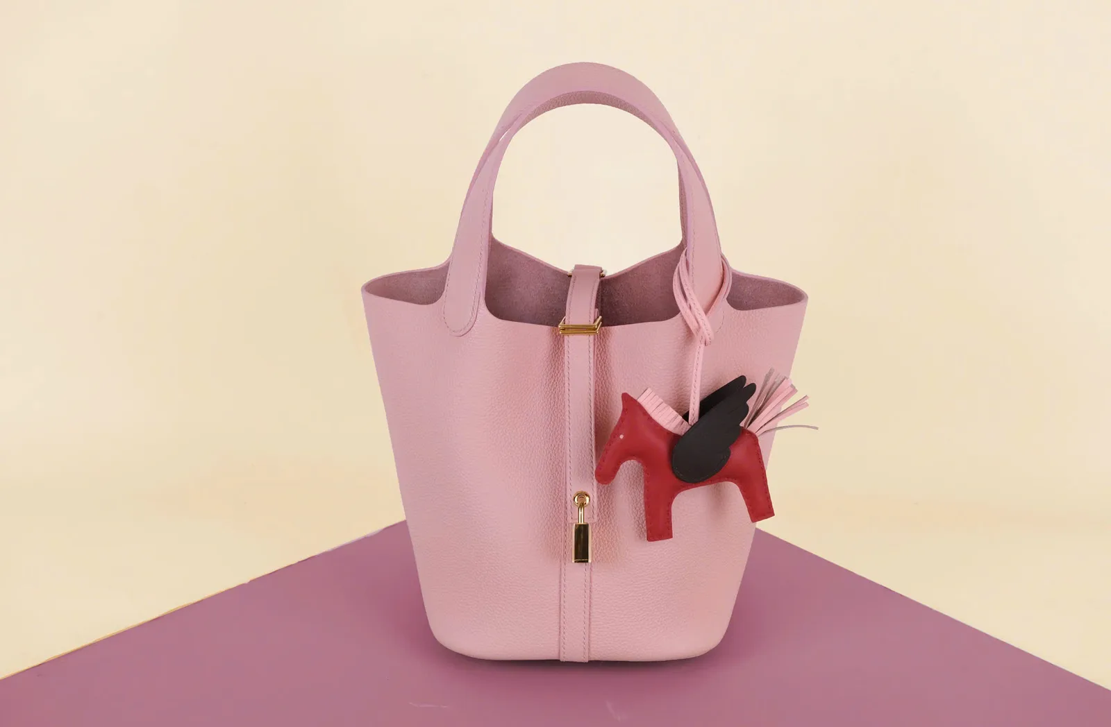 Ảnh Studio Túi Picotin da bê Togo dáng xô hai quai kèm khoá - Size 18 - Koi Leather
