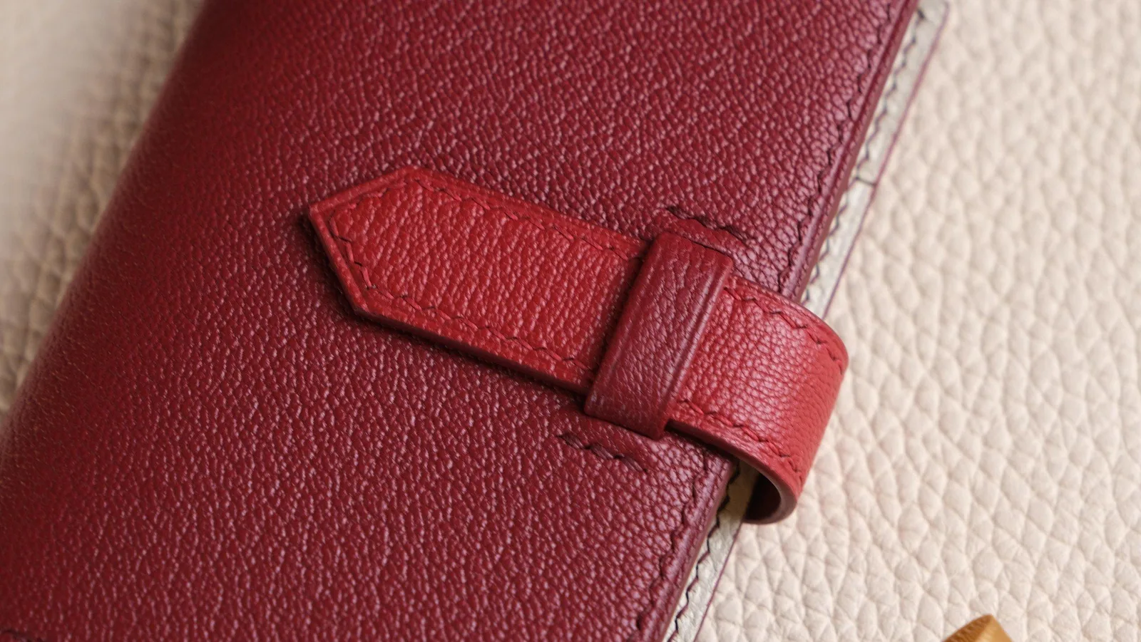 Card Holder Ví Đựng Thẻ - Da Dê Alran - Red - Hình 2