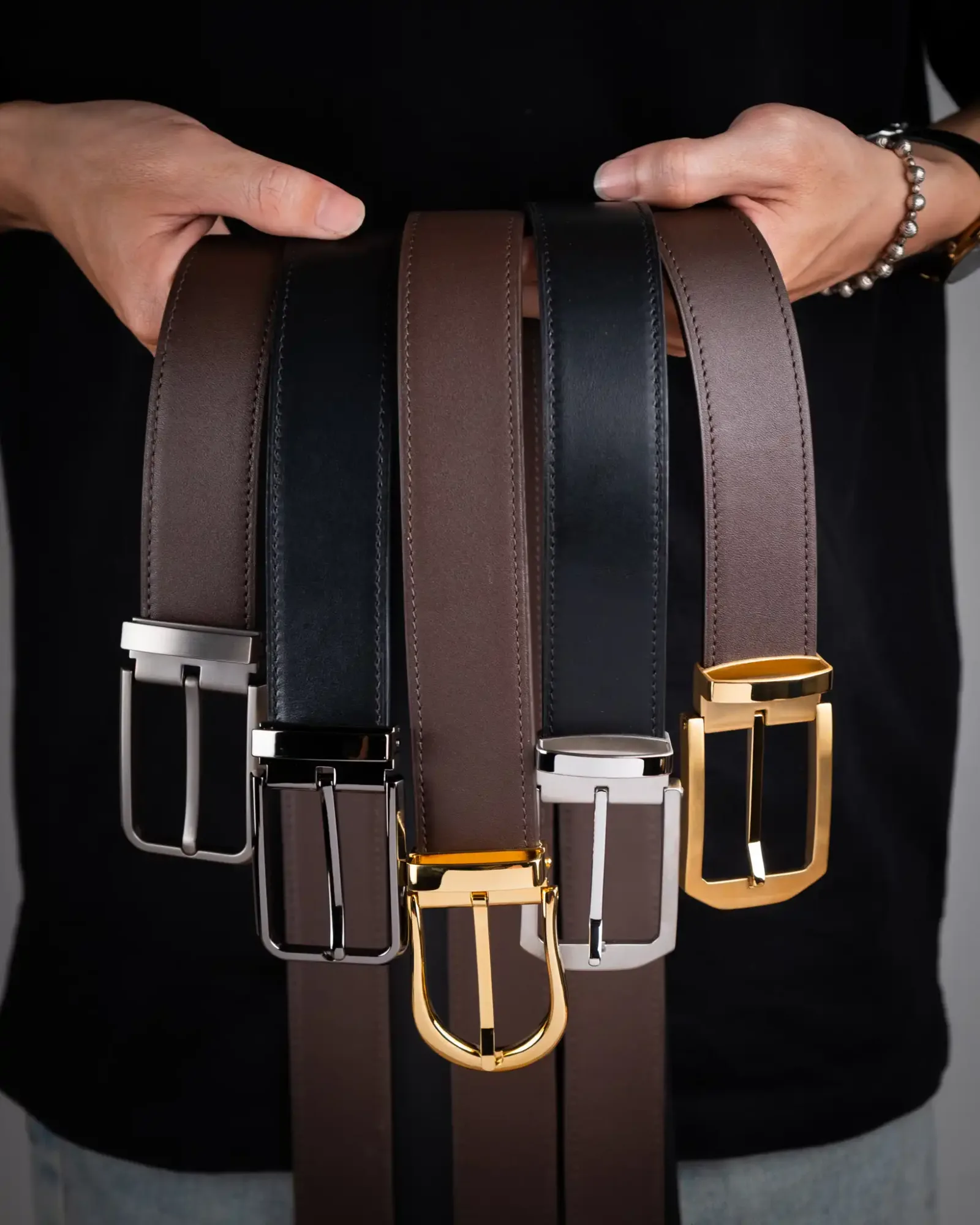 Thắt Lưng Nam - Da Bò - Black/Brown - Hình 2