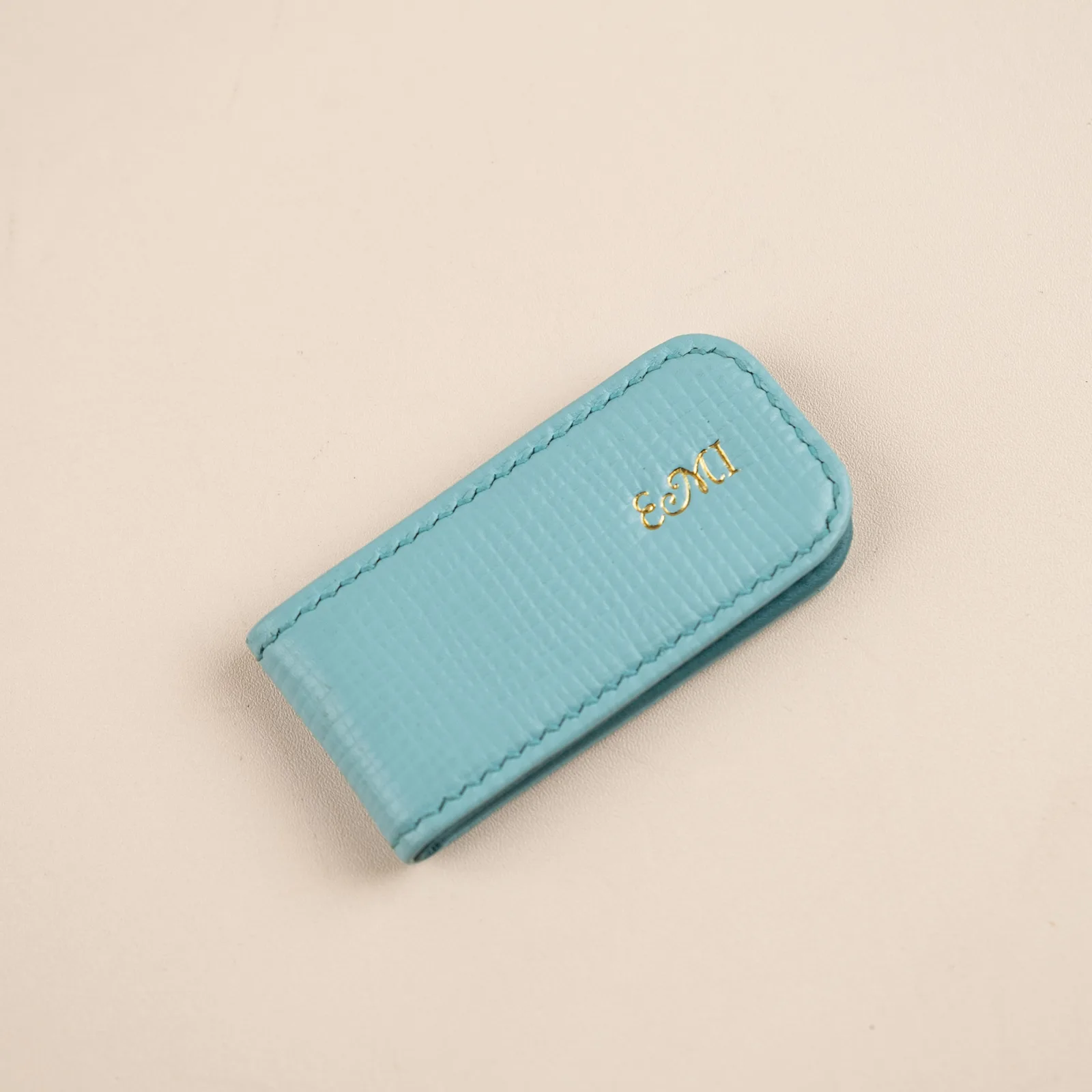 Money Clip - Da Cavier - Turquoise - Hình 4