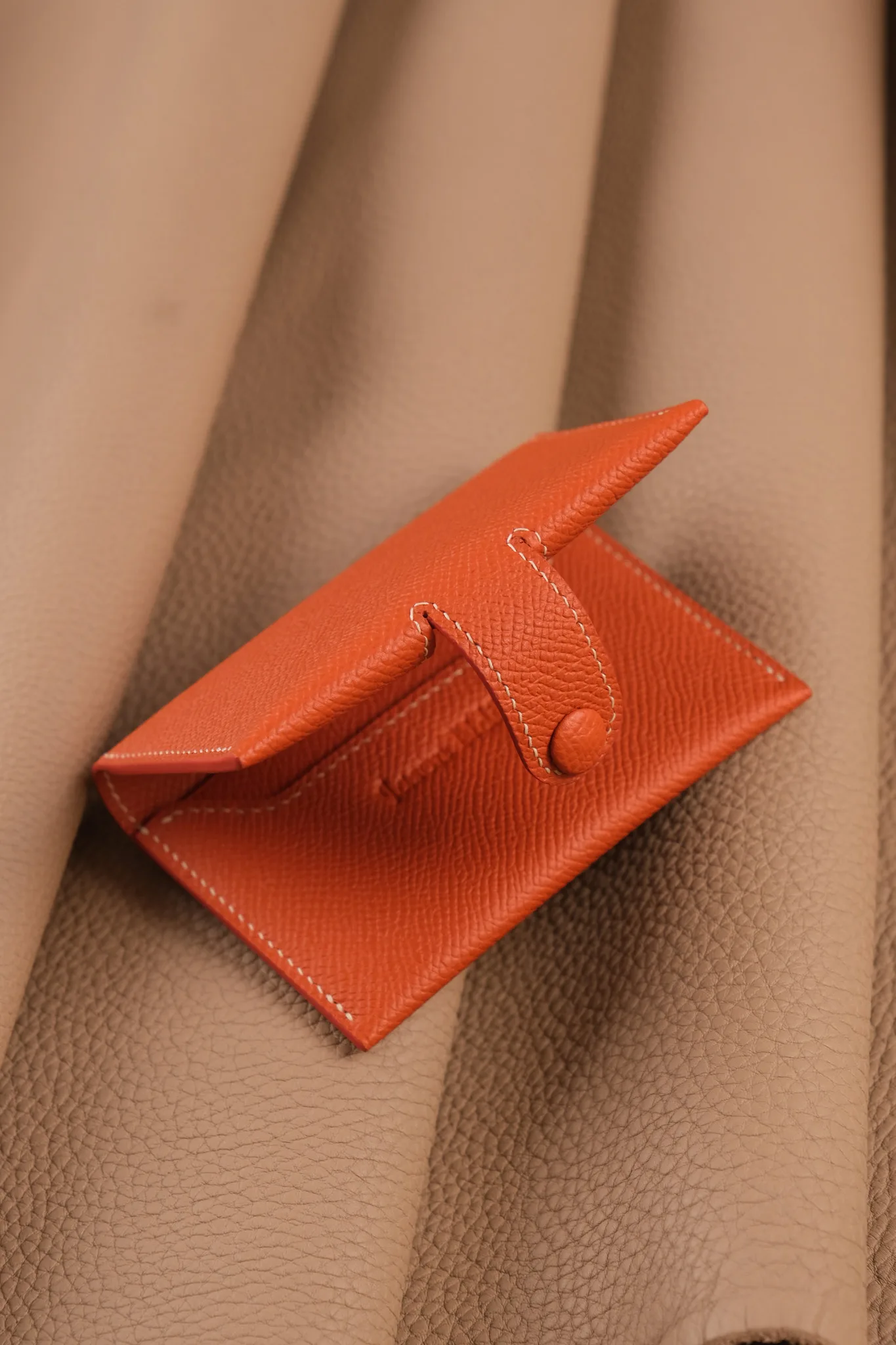 Card Holder Ví Đựng - Da Epsom - Orange - Hình 5