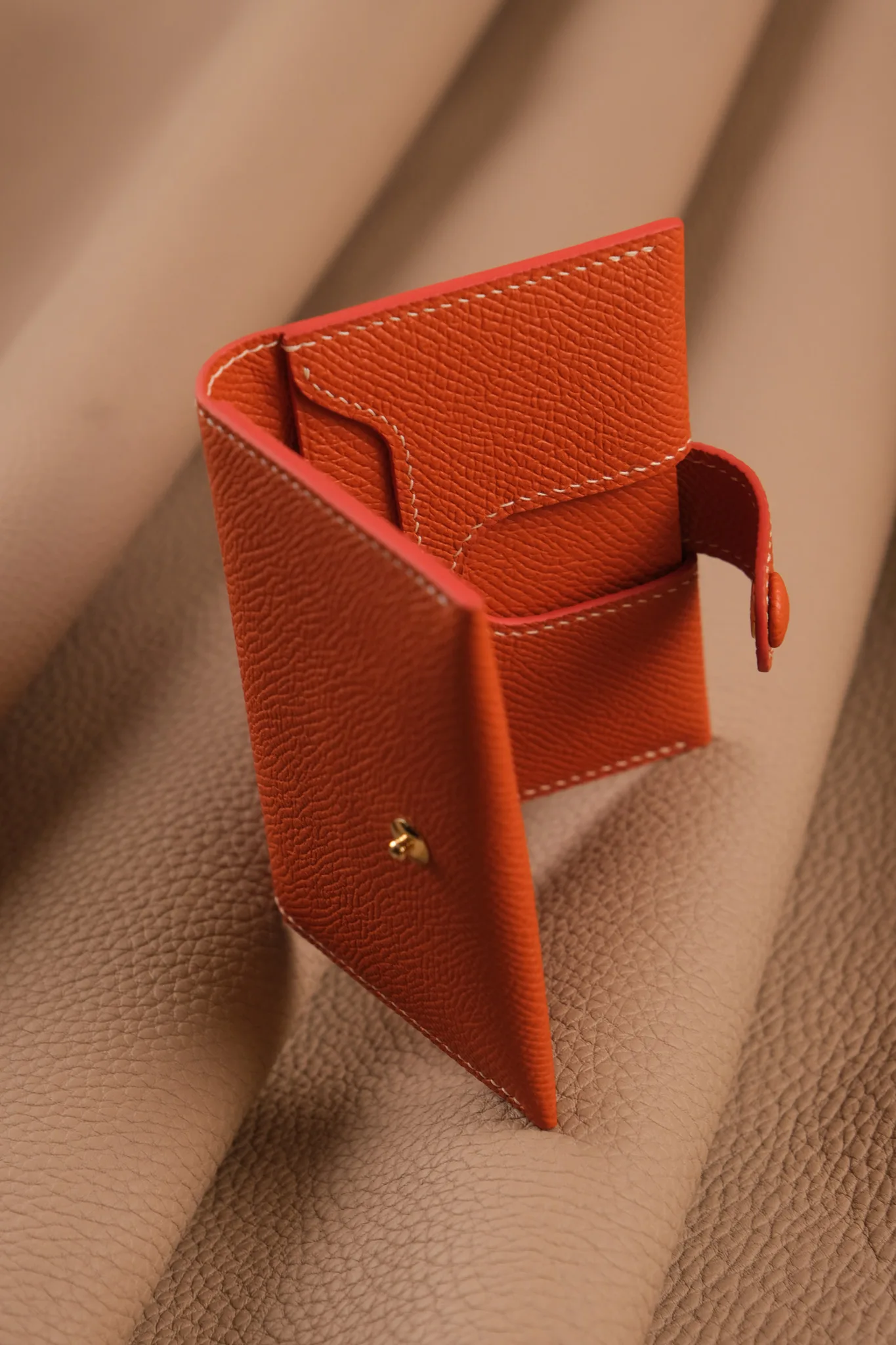 Card Holder Ví Đựng - Da Epsom - Orange - Hình 3