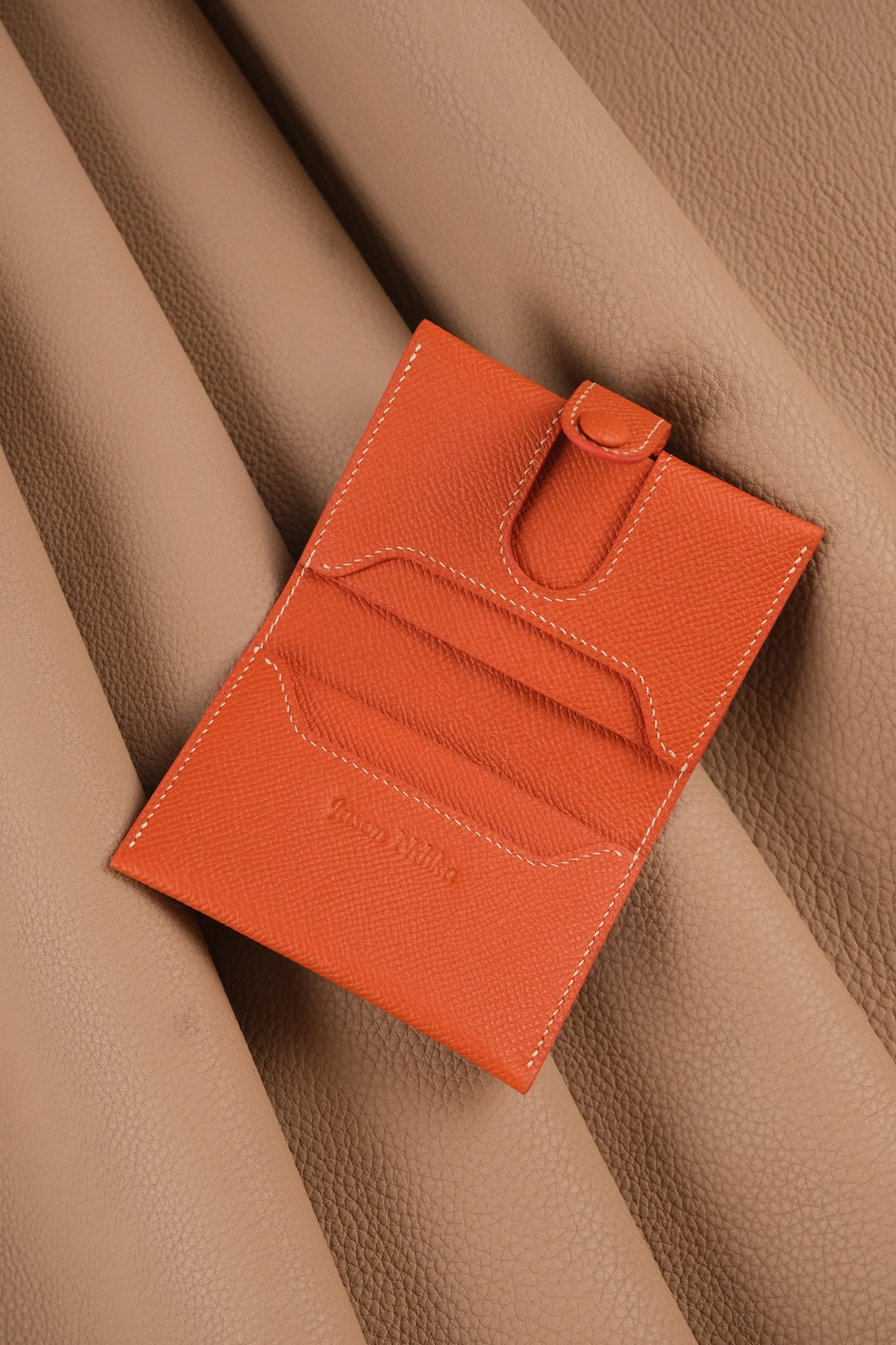 Card Holder Ví Đựng - Da Epsom - Orange - Hình 7