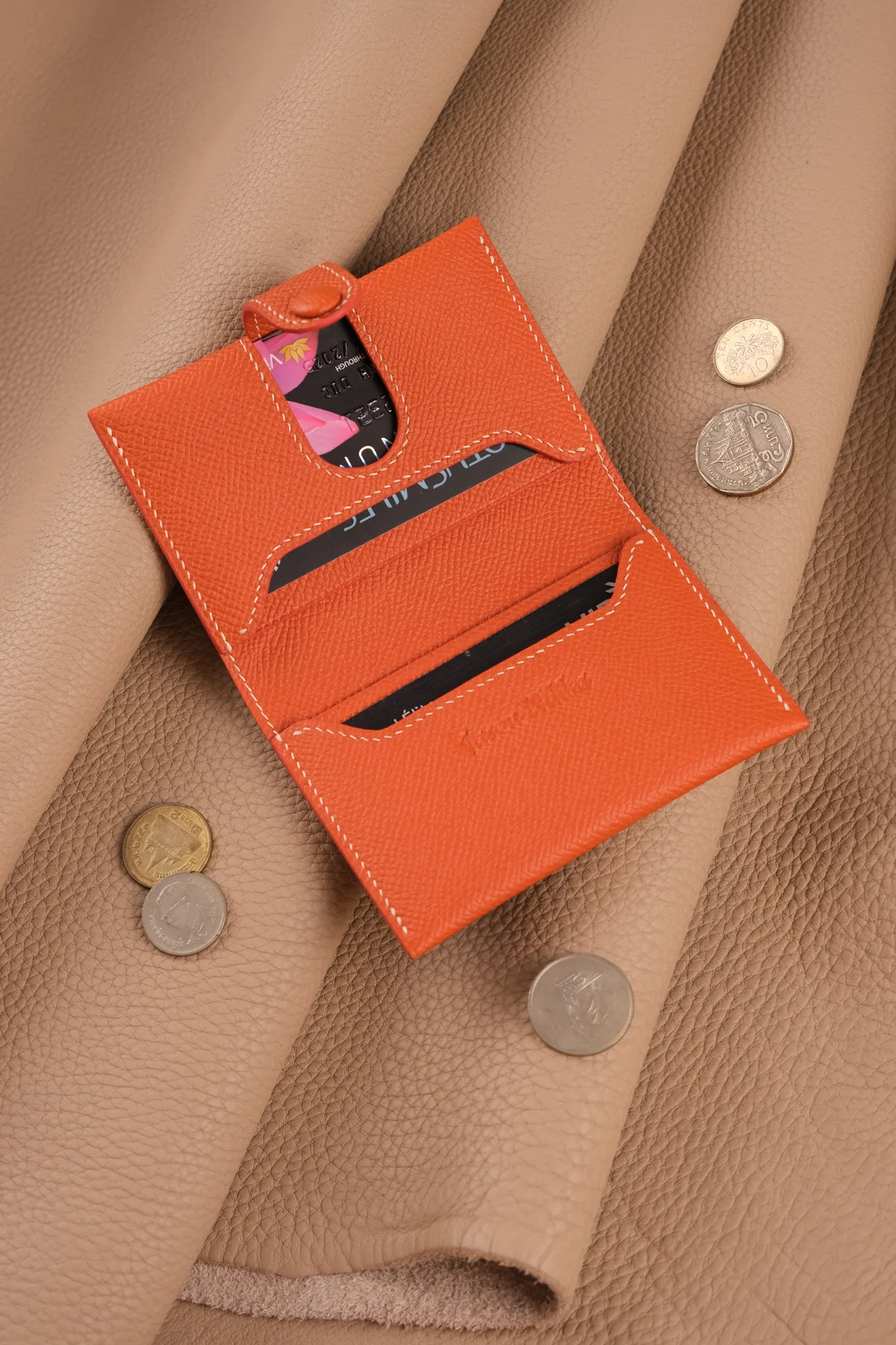 Card Holder Ví Đựng - Da Epsom - Orange - Hình 9