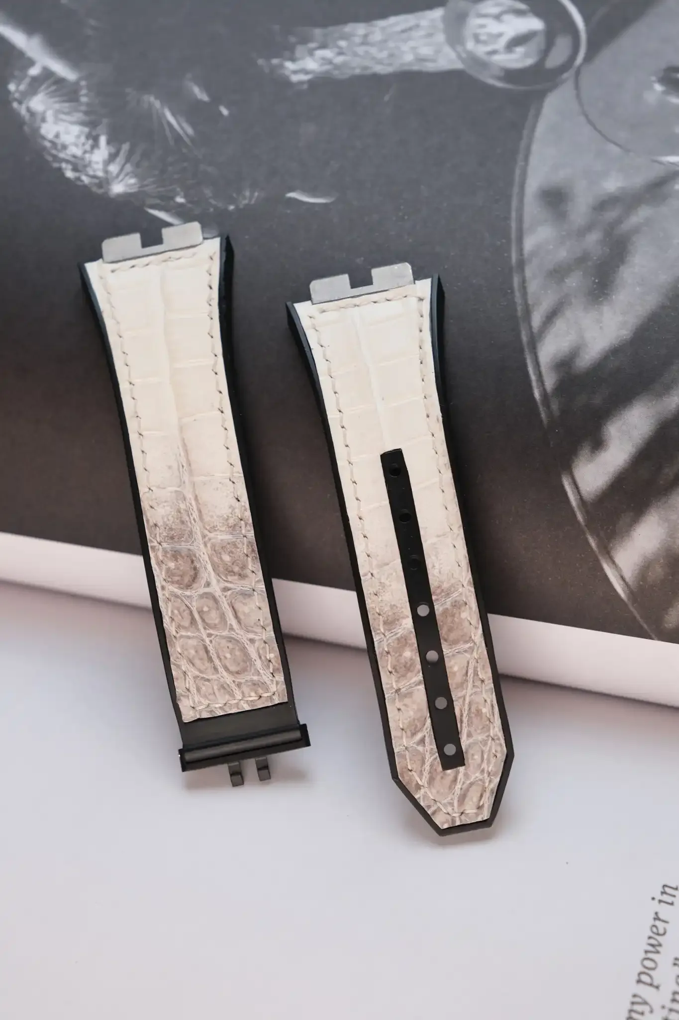 Hublot Straps - Da Alligator - White Ivory - Hình 10