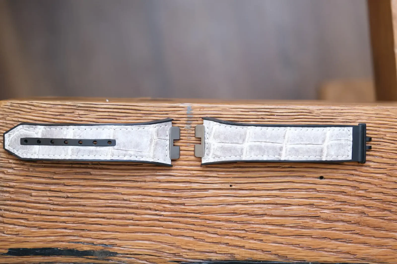 Hublot Straps - Da Alligator - White Ivory - Hình 5
