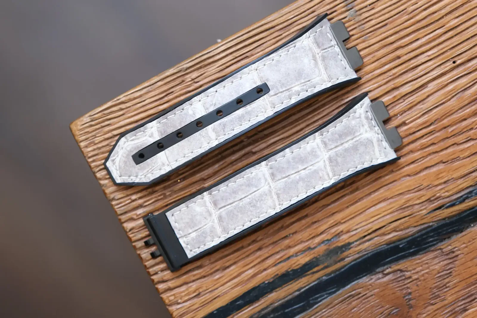Hublot Straps - Da Alligator - White Ivory - Hình 4