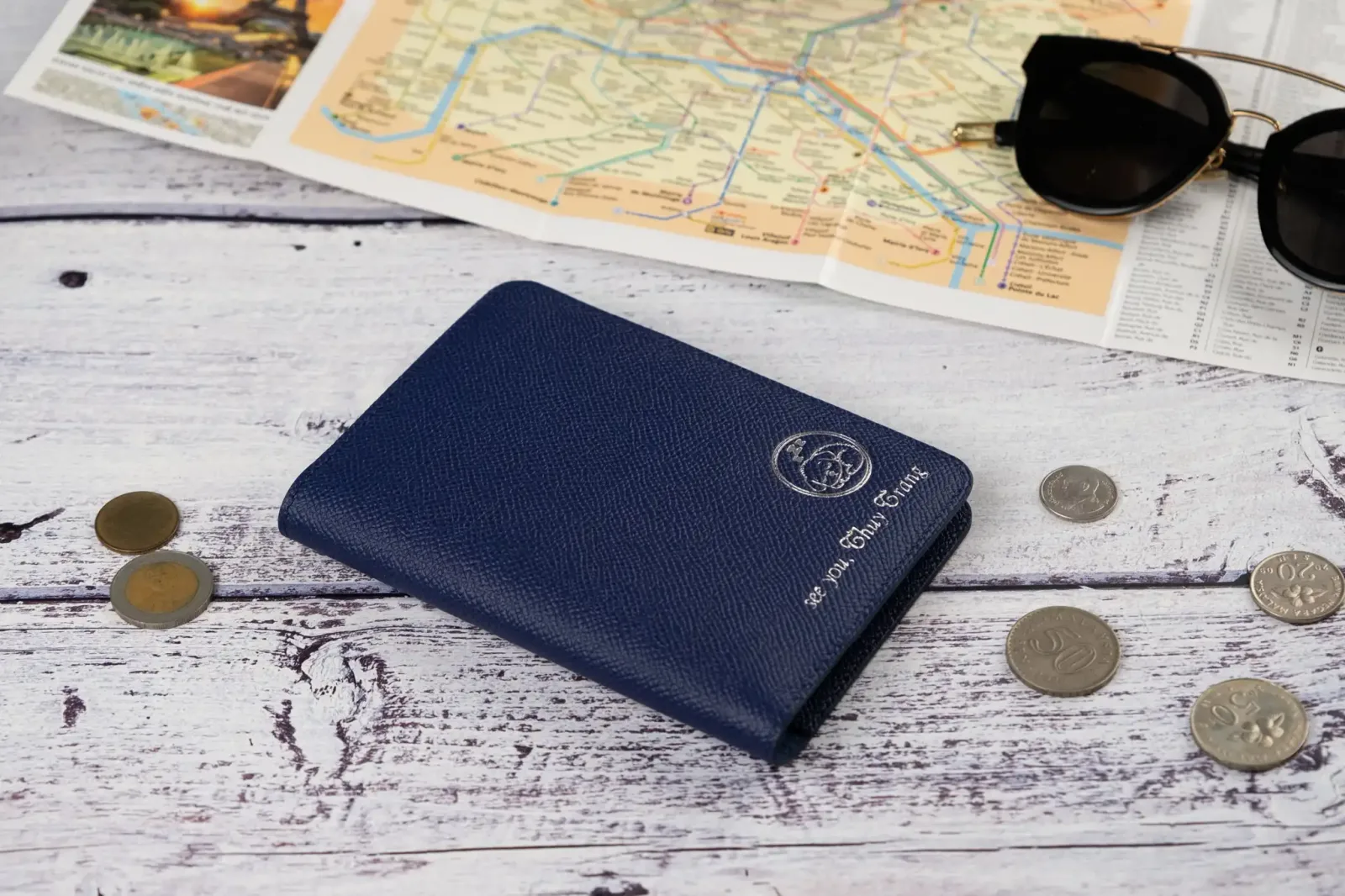 PassPort Cover - Da Espom - Navy - Hình 14