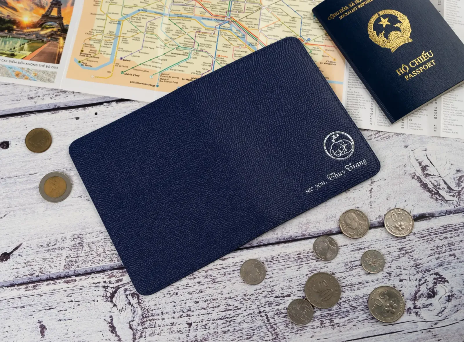 PassPort Cover - Da Espom - Navy - Hình 13