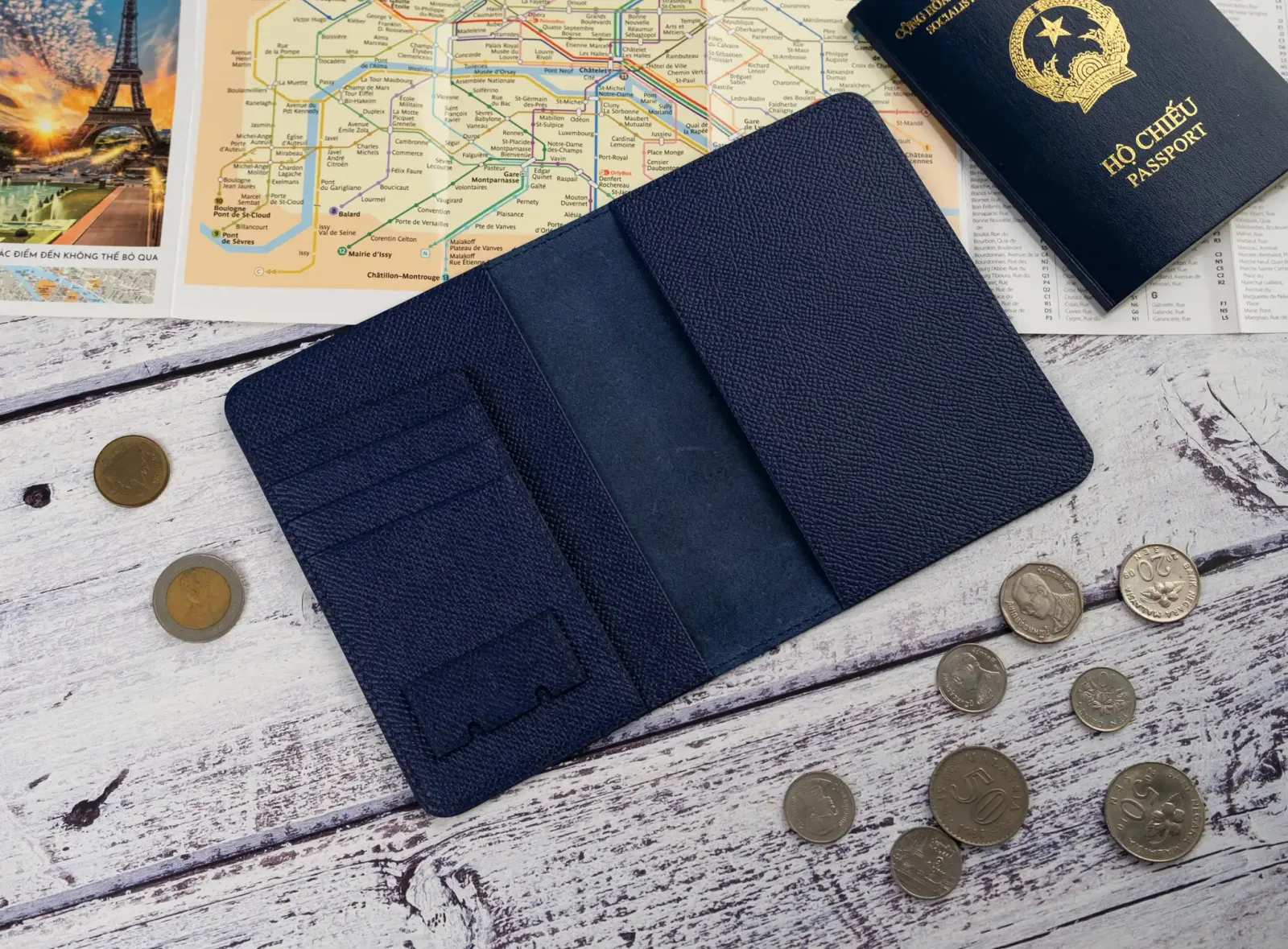 PassPort Cover - Da Espom - Navy - Hình 11