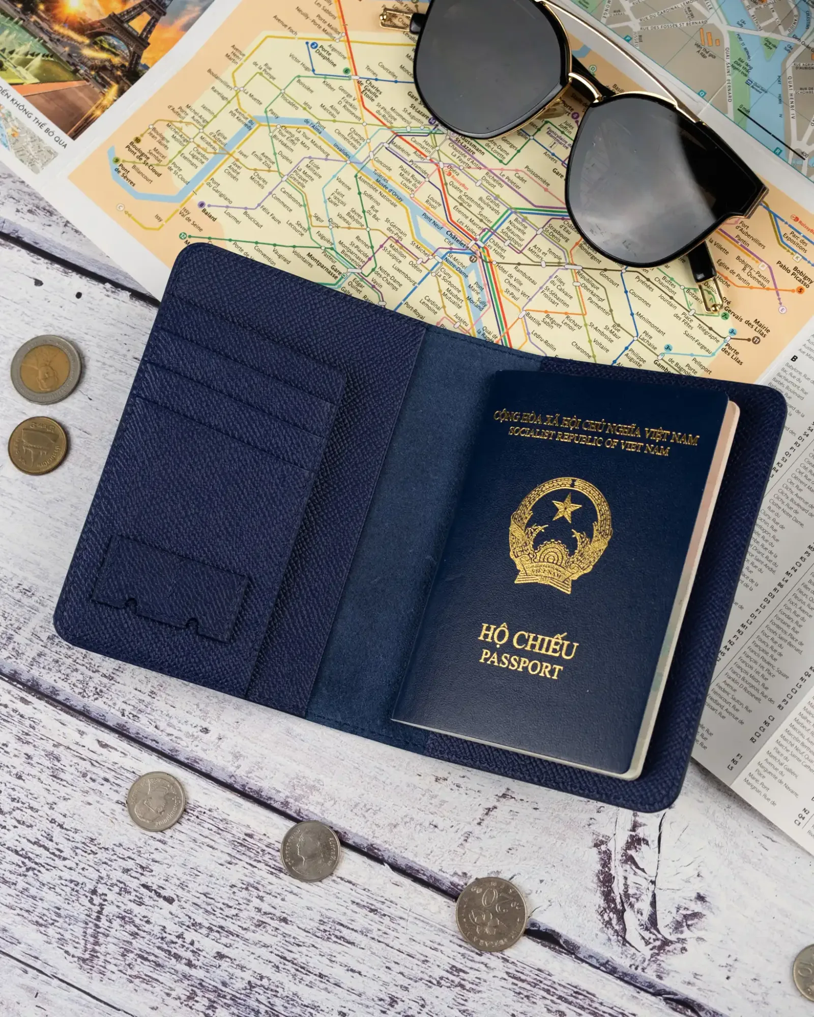 PassPort Cover - Da Espom - Navy - Hình 8