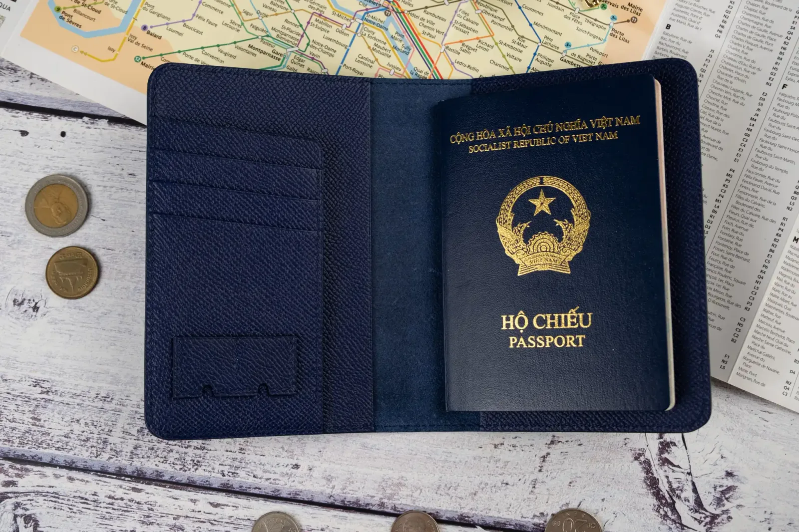 PassPort Cover - Da Espom - Navy - Hình 4