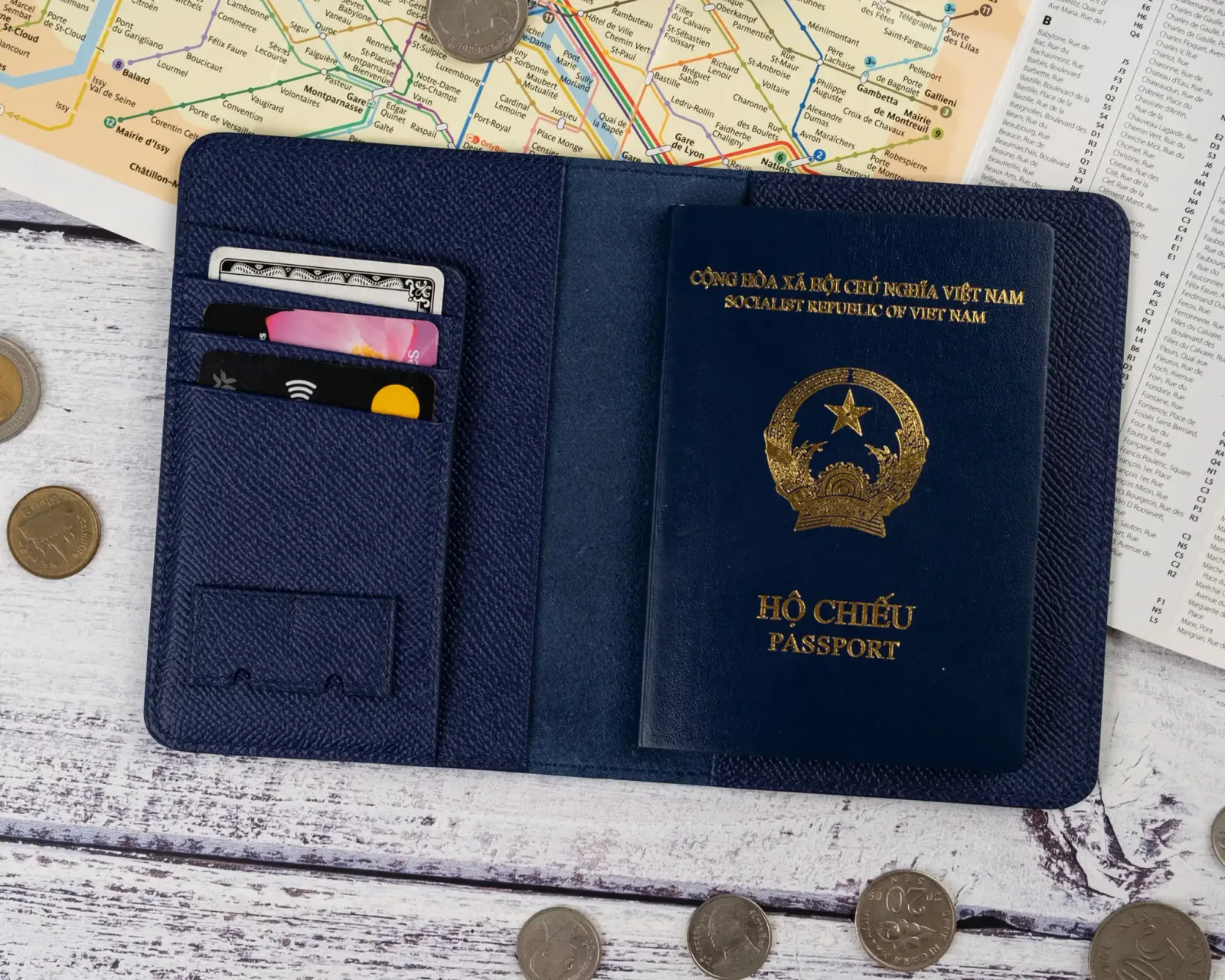 PassPort Cover - Da Espom - Navy - Hình 5