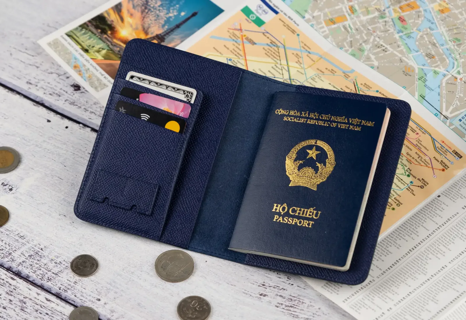 PassPort Cover - Da Espom - Navy - Hình 9