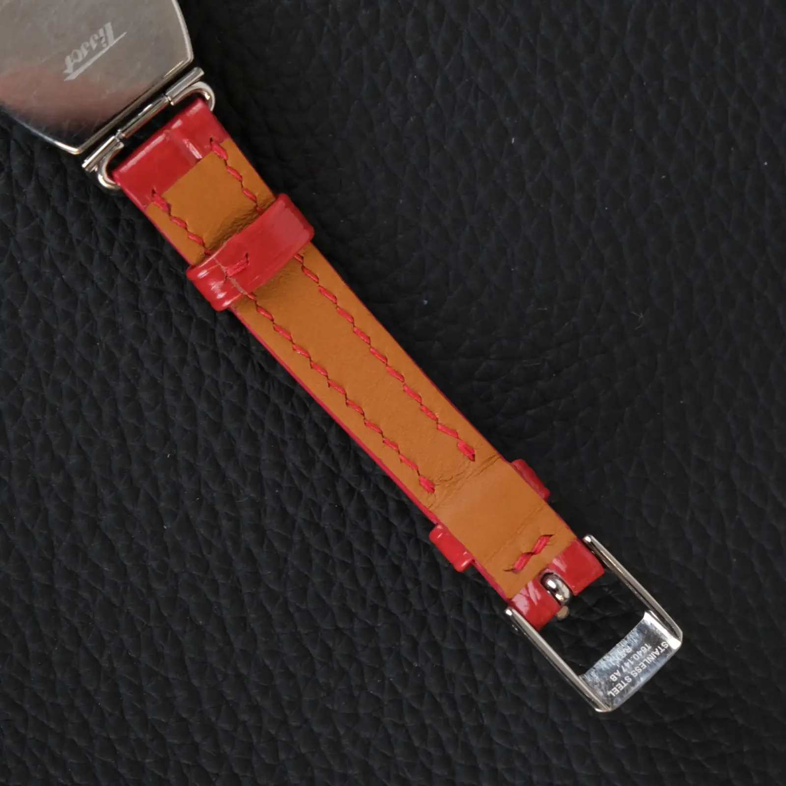 Dây Đồng Hồ Tissot - Da Cá Sấu - Red - Hình 8