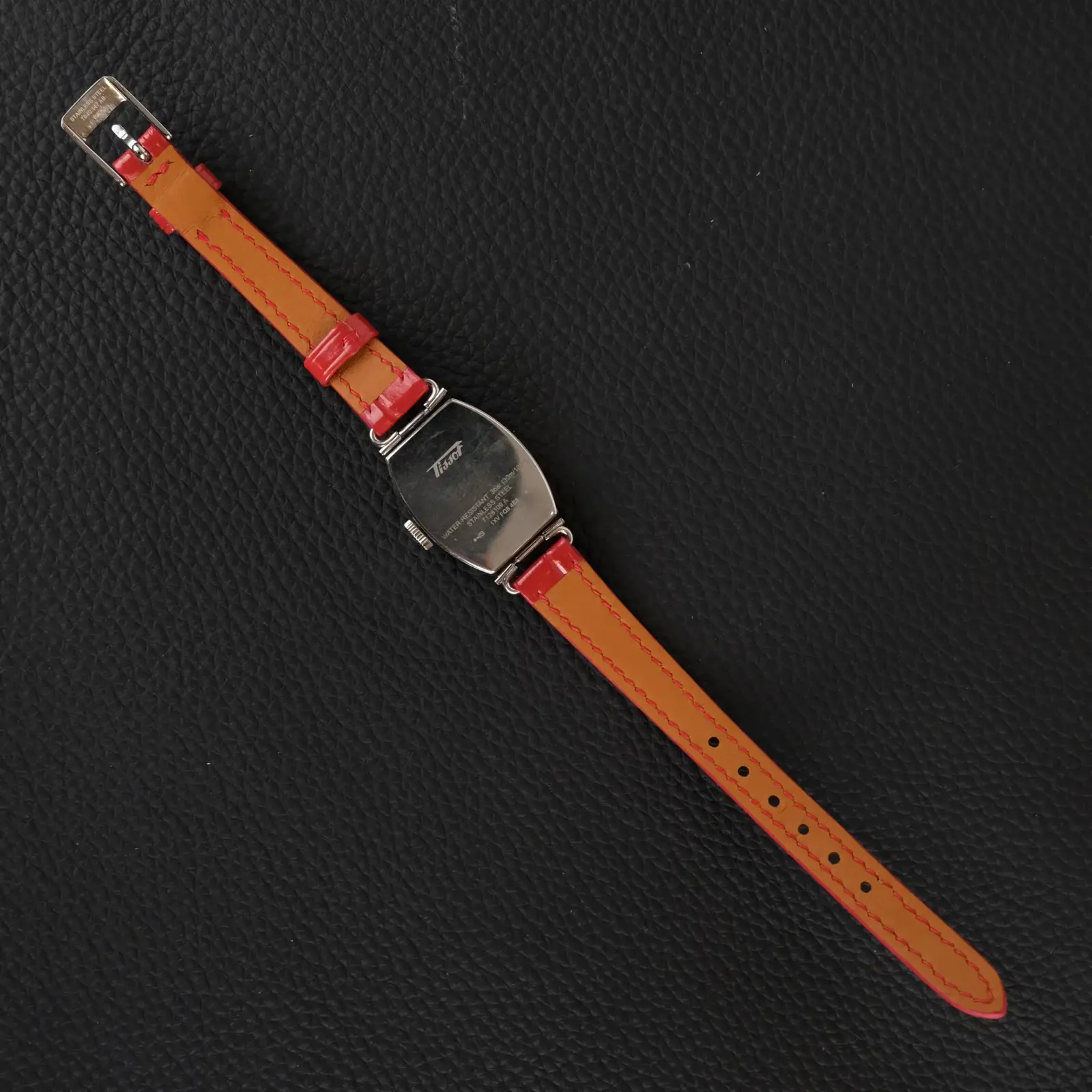 Dây Đồng Hồ Tissot - Da Cá Sấu - Red - Hình 6