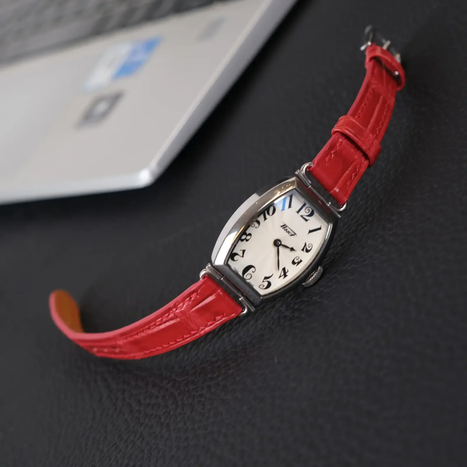 Dây Đồng Hồ Tissot - Da Cá Sấu - Red - KOI Leather