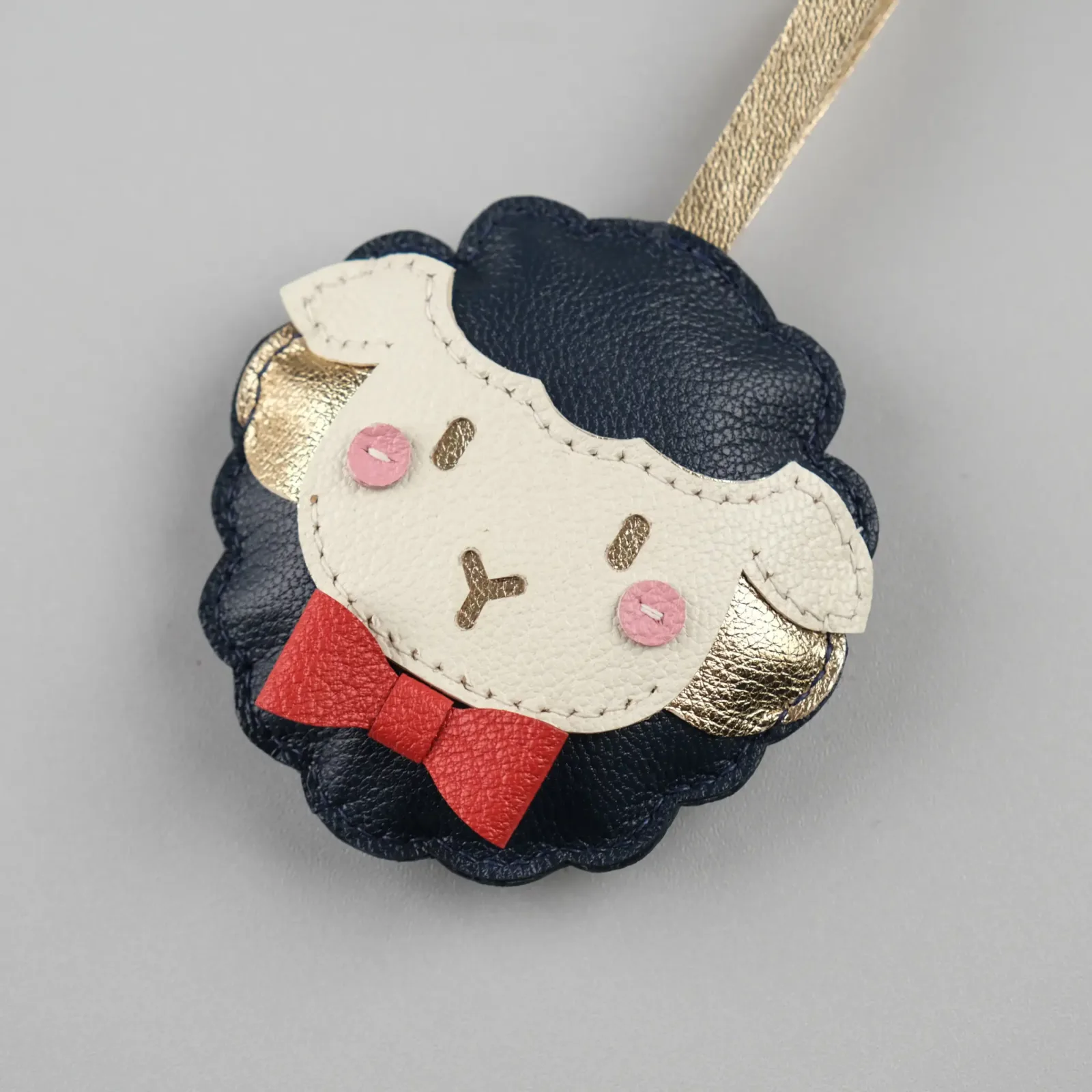 Charm cừu - Da bò - Pink, Yellow, Green, Black - Hình 4