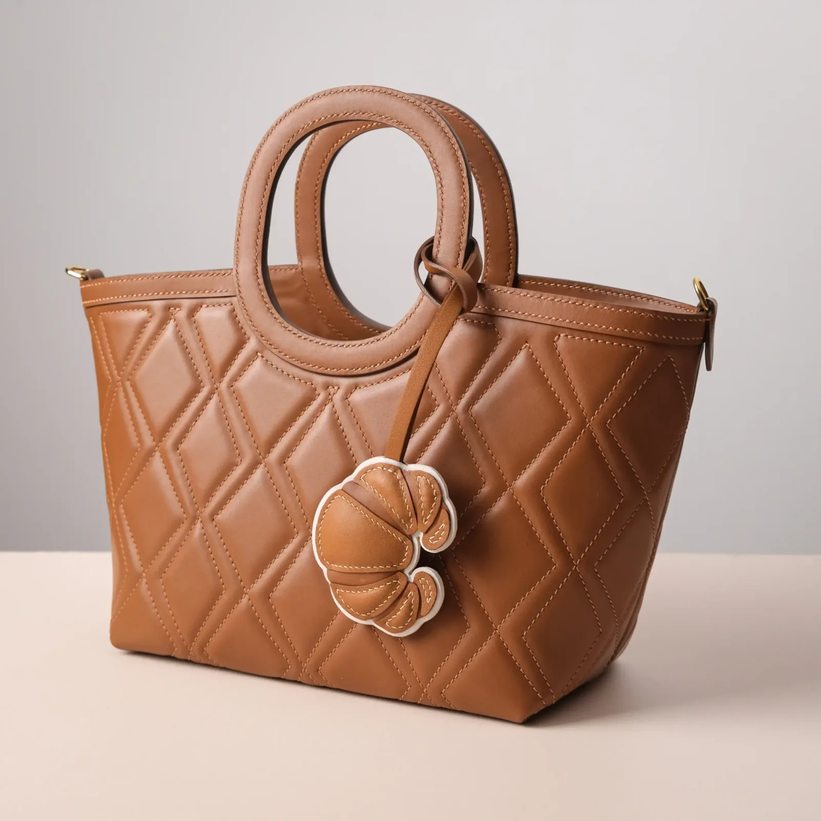 Charm Croissant - Da bò - Black, Brown - Hình 10