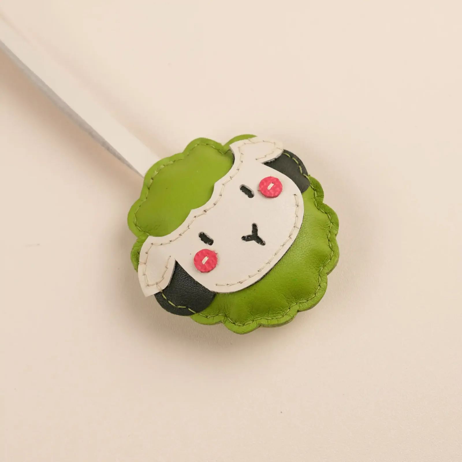 Charm cừu - Da bò - Pink, Yellow, Green, Black - Hình 3