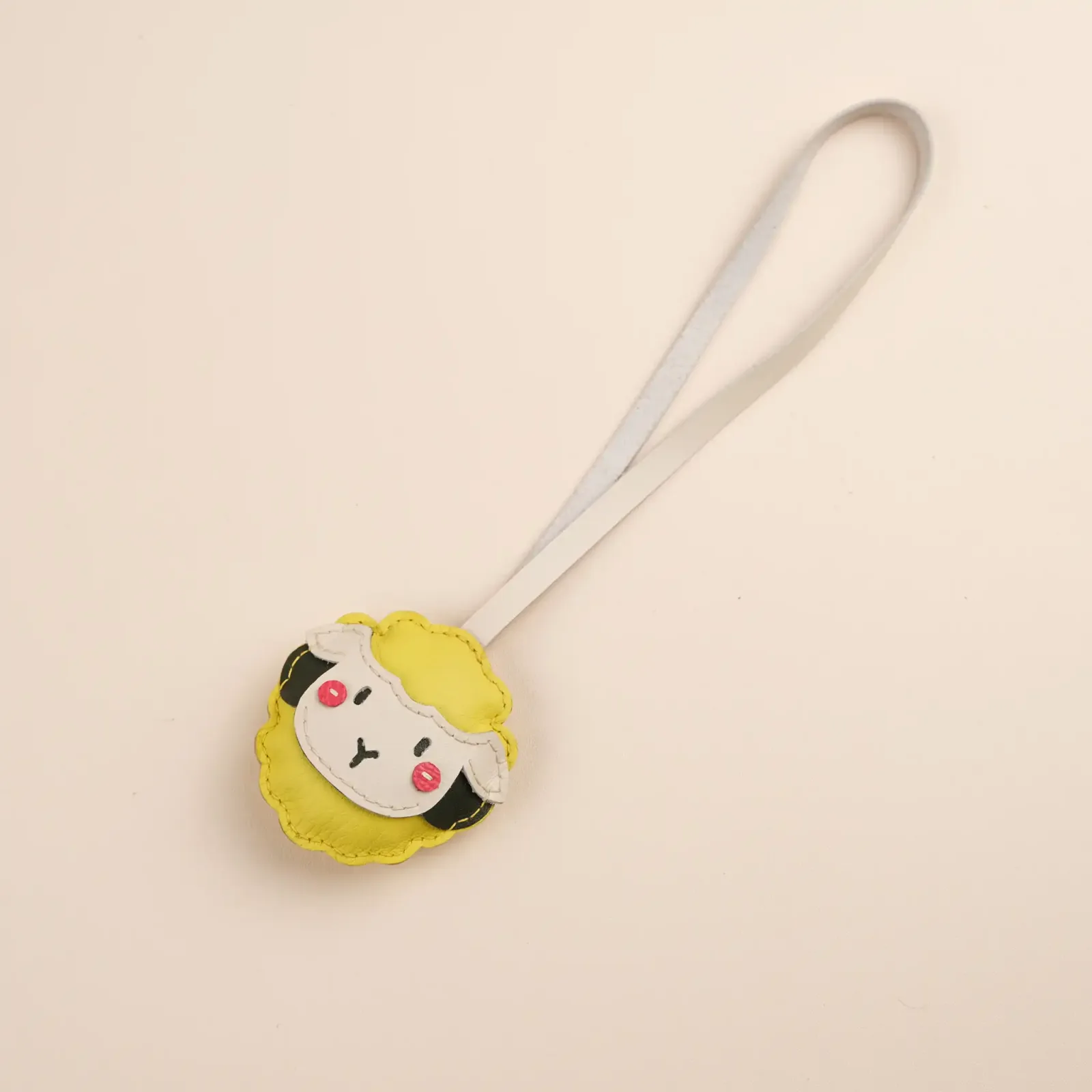 Charm cừu - Da bò - Pink, Yellow, Green, Black - Hình 8