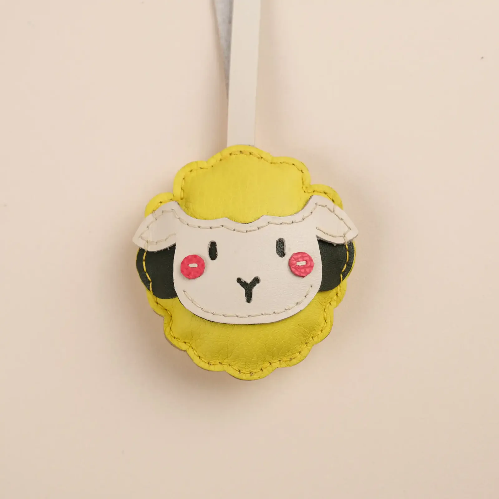 Charm cừu - Da bò - Pink, Yellow, Green, Black - Hình 6