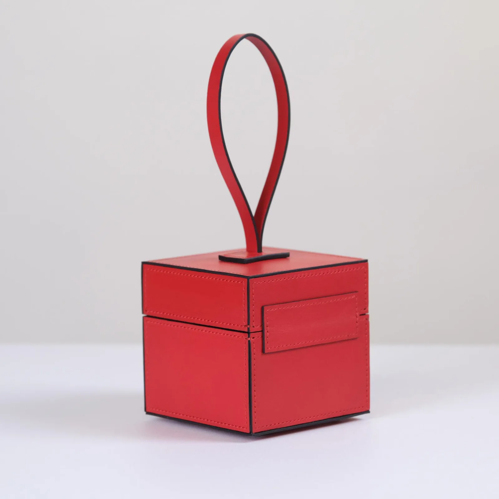Hộp da cao cấp - Da bò Italia - Red - Hình 5