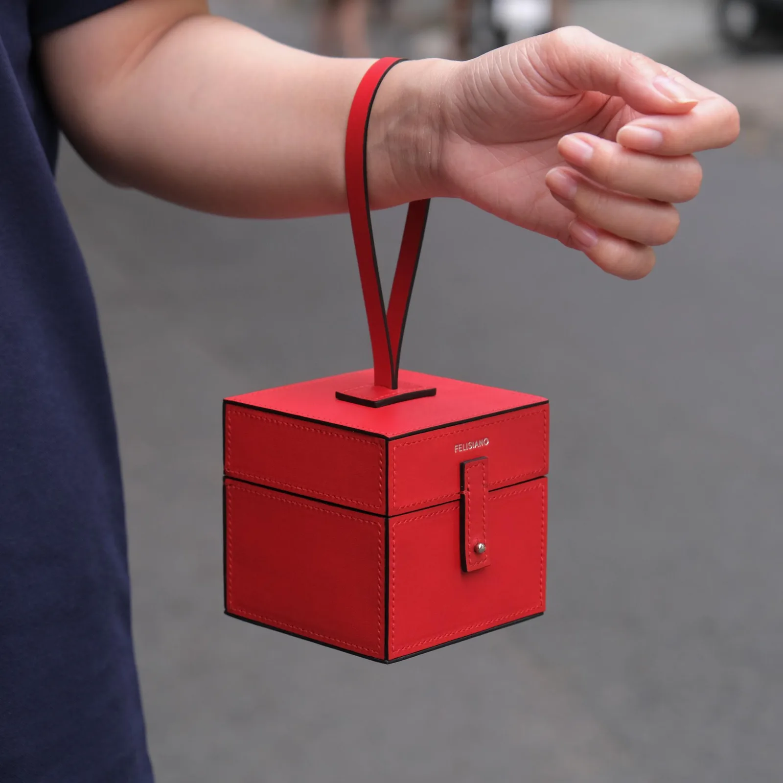 Hộp da cao cấp - Da bò Italia - Red - Hình 2