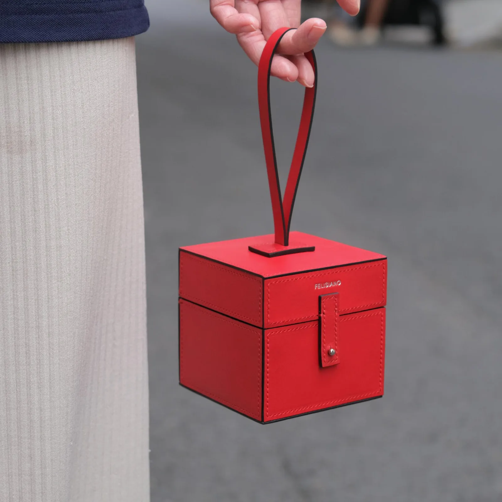 Hộp da cao cấp - Da bò Italia - Red - Hình 3