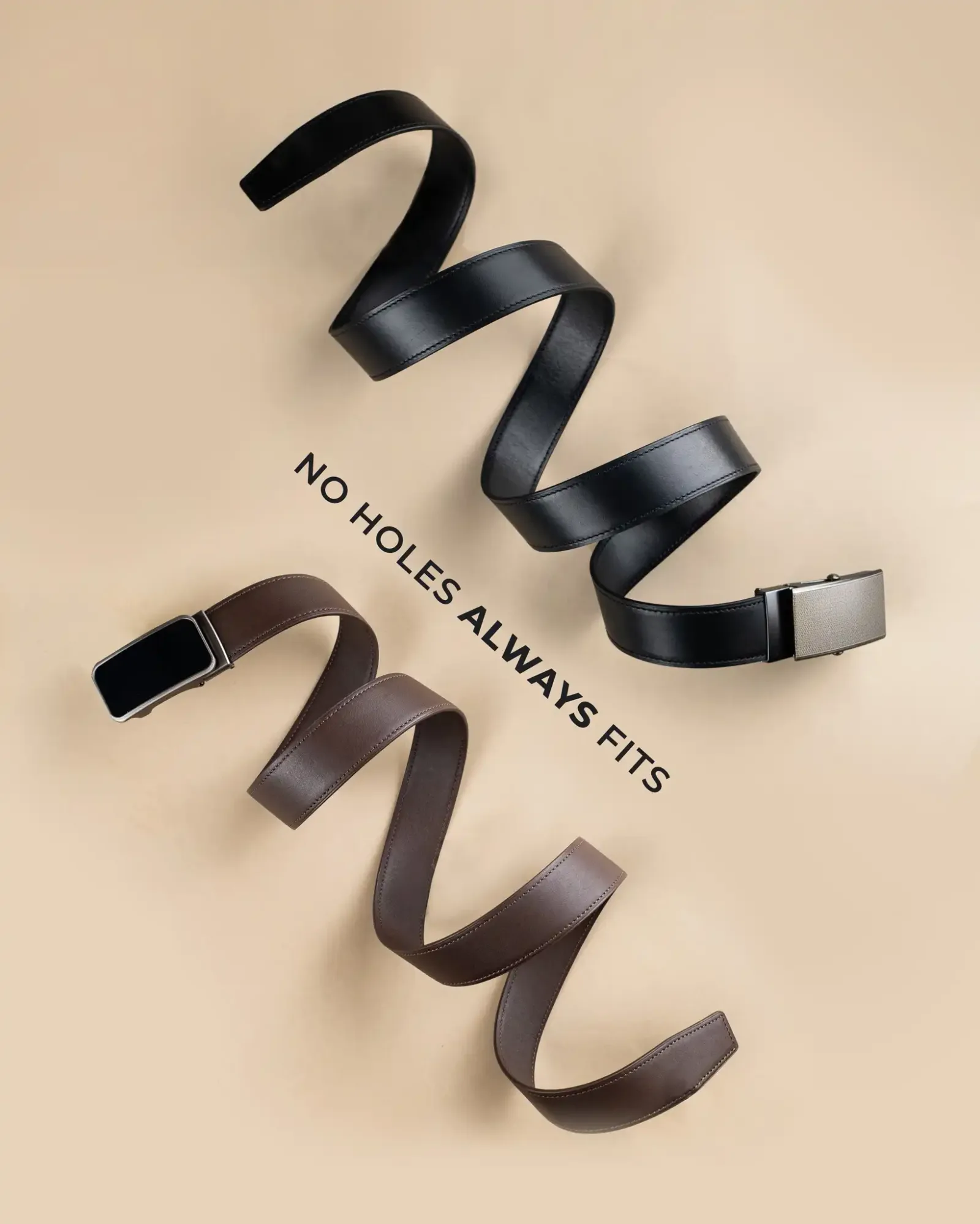 Thắt Lưng Khóa Trượt - Da Bò - Black, Brown - Hình 3