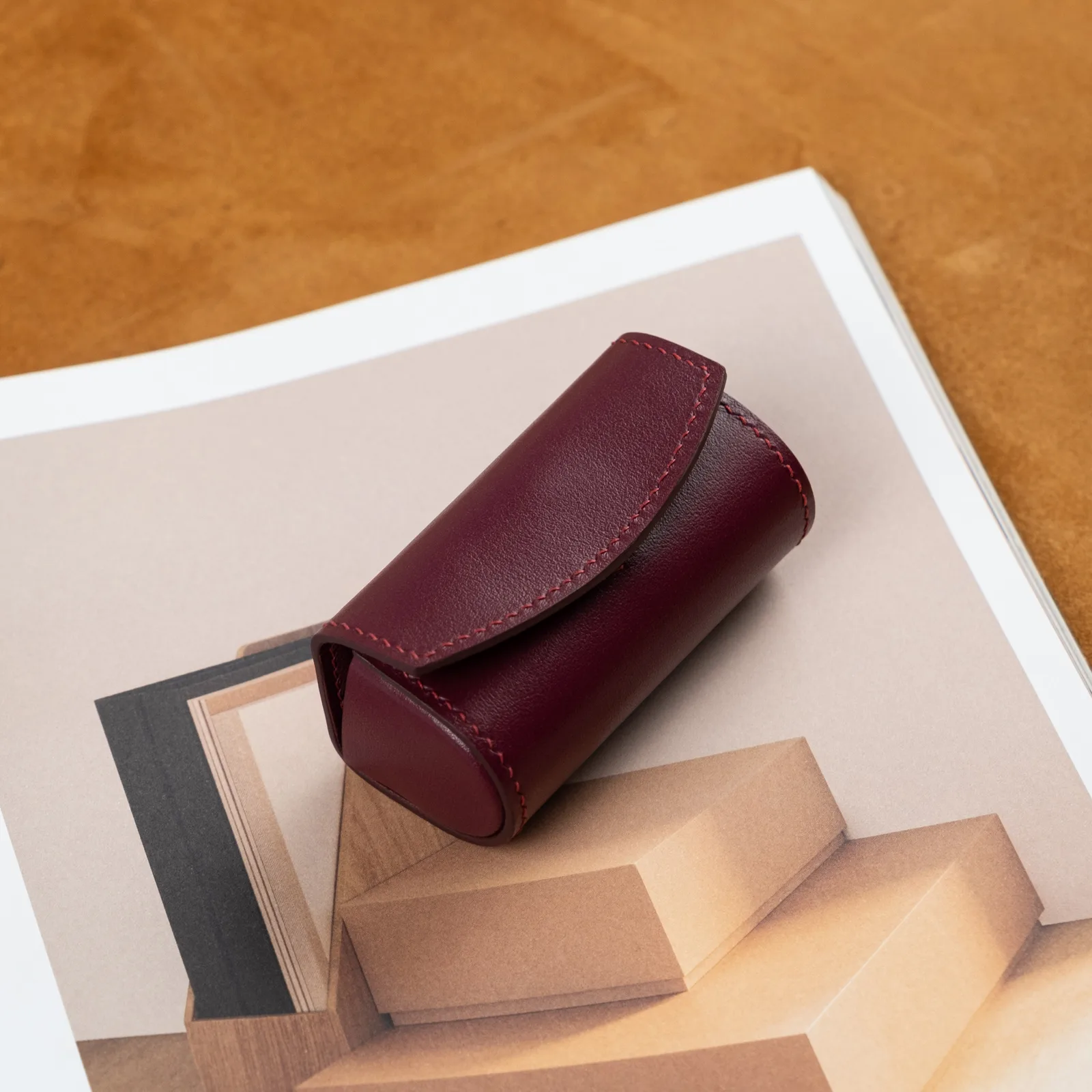 Lipstick Case - Da bò - DarkRed - Hình 4