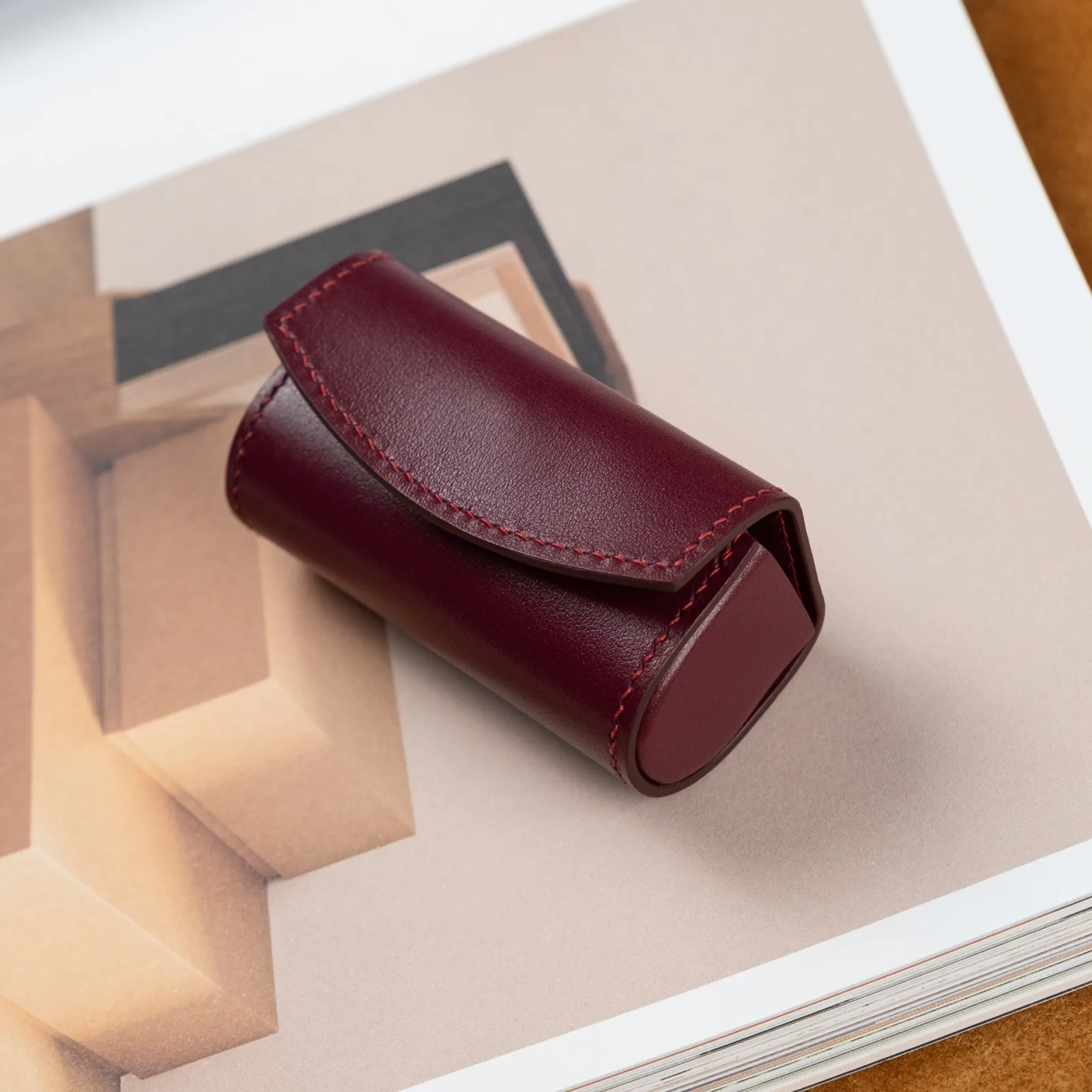 Lipstick Case - Da bò - DarkRed - Hình 5