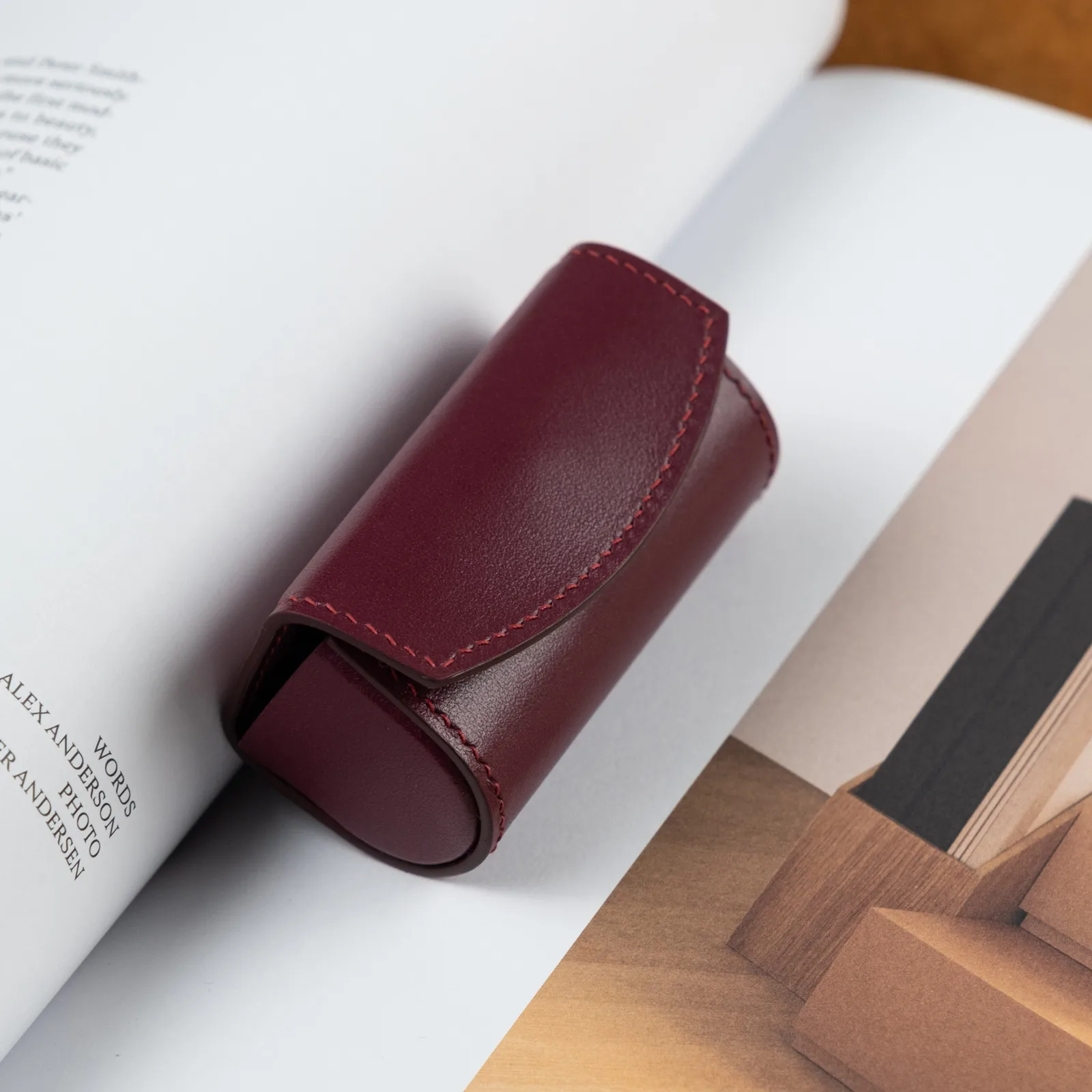 Lipstick Case - Da bò - DarkRed - Hình 6