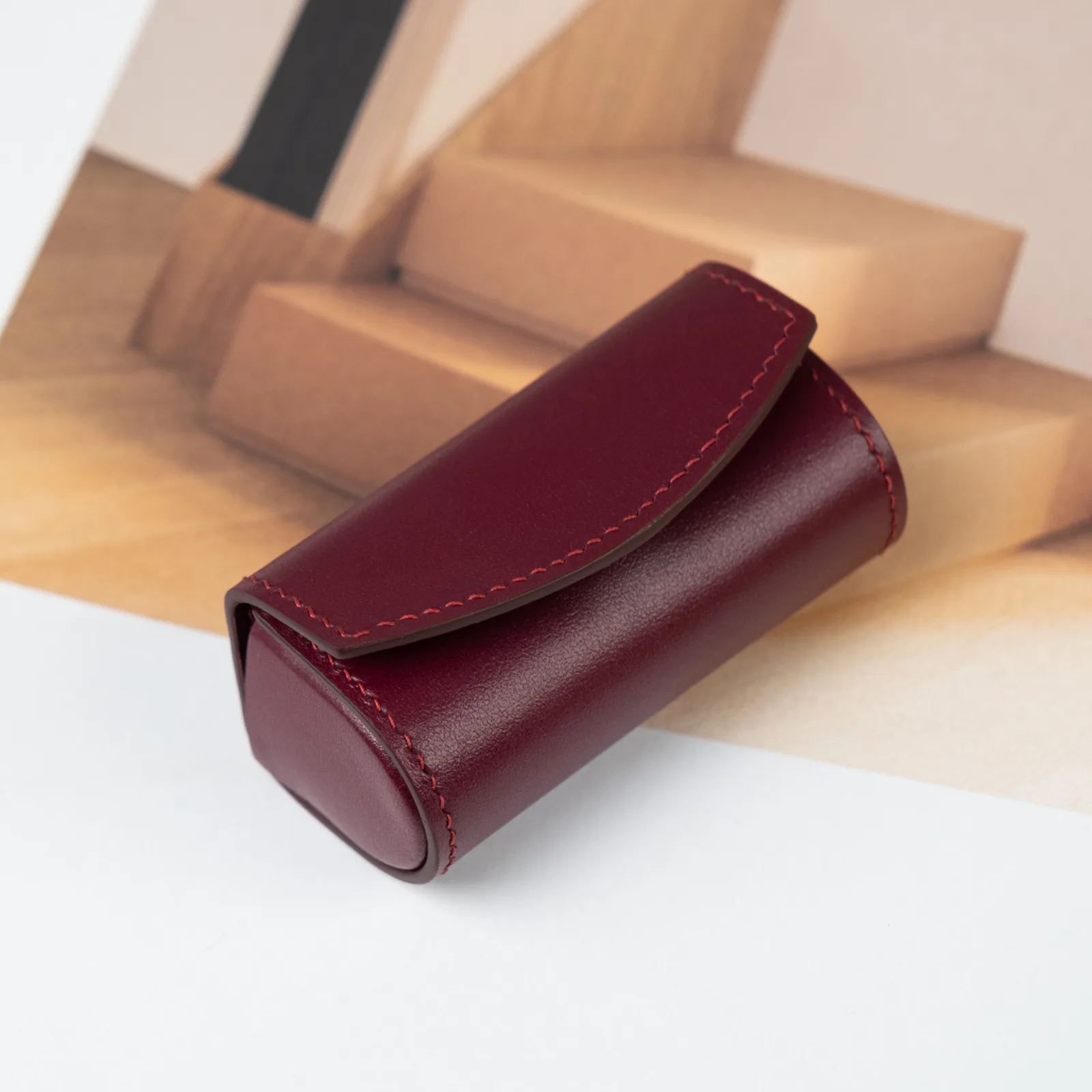Lipstick Case - Da bò - DarkRed - Hình 9