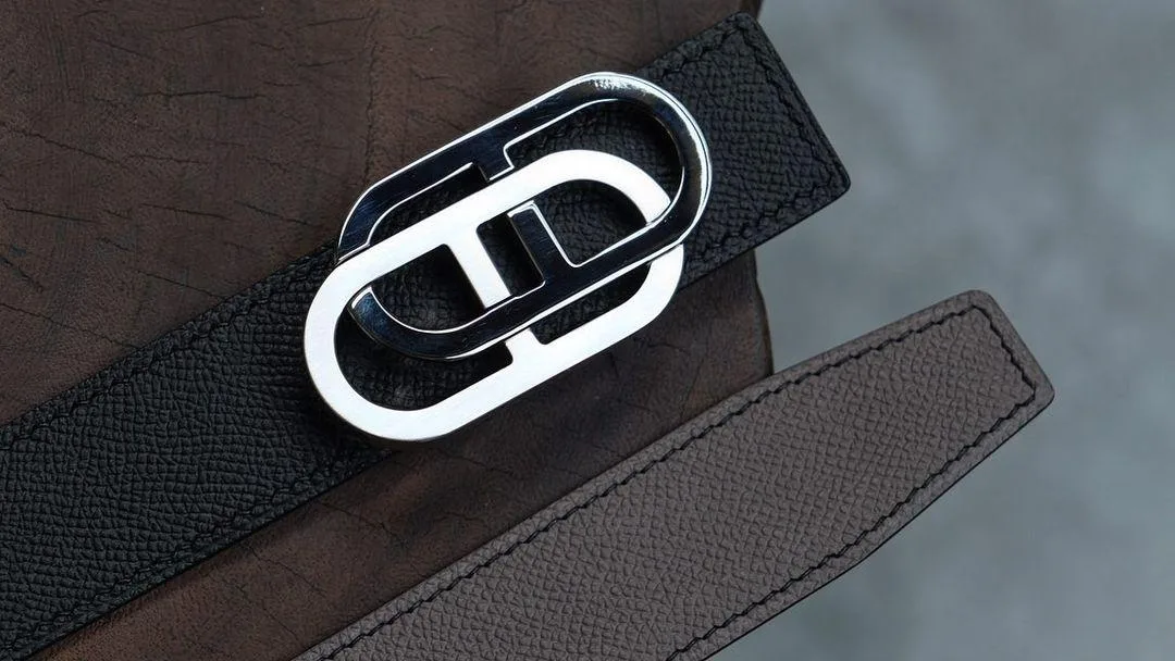 Thắt Lưng Da Nam - Da Epsom - Black x Brown - KOI Leather