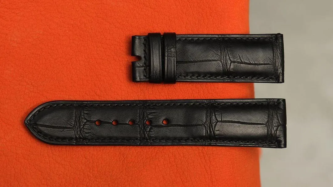 Dây Da Đồng Hồ - Da Alligator - Black - Hình 2