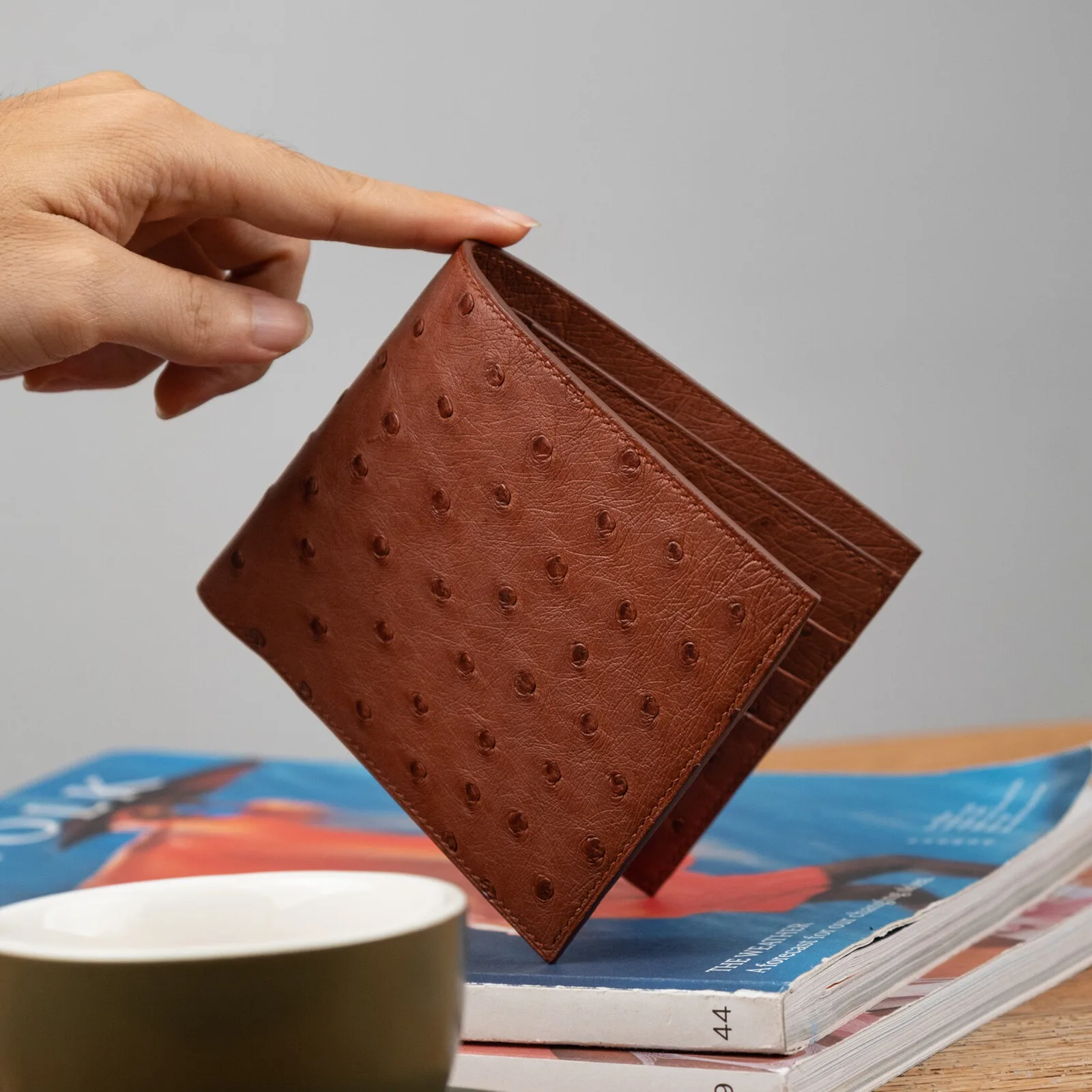 Ví Nam - Da Đà Điểu - Nâu Đỏ - KOI Leather