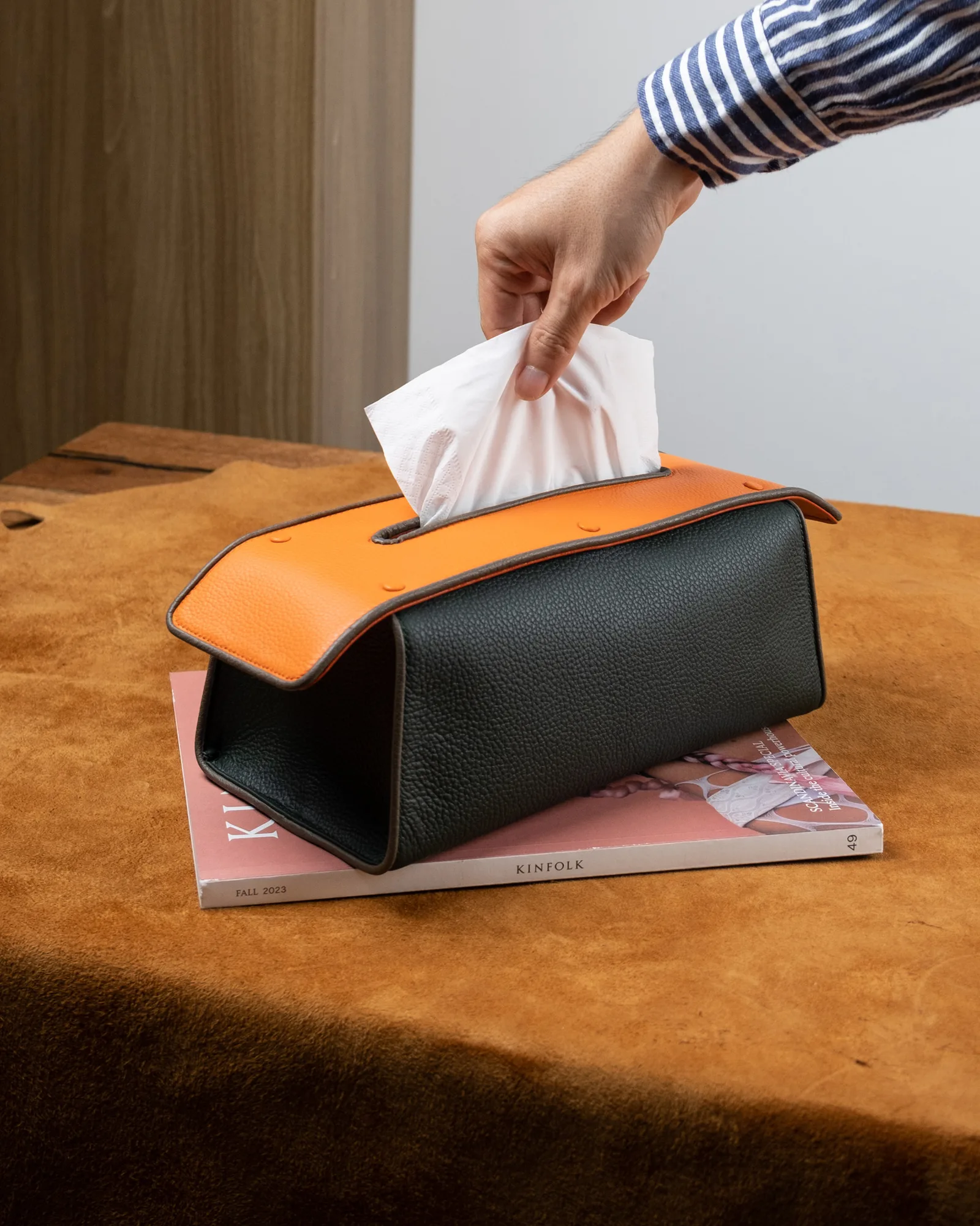 Tissue Box – Da Clemence – Olive x Orange - Hình 2