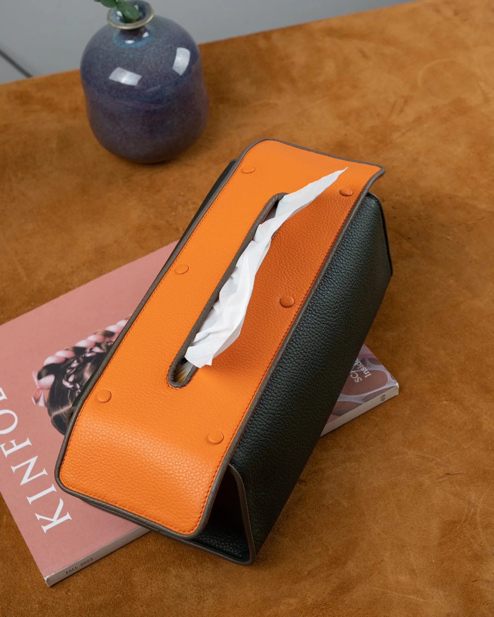 Tissue Box – Da Clemence – Olive x Orange - Hình 4