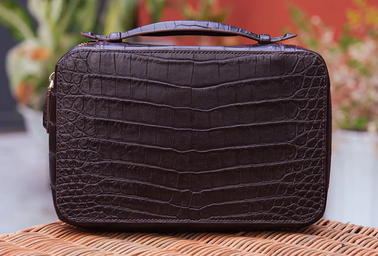 Túi Da Nam - Da Alligator - Brown - KOI Leather