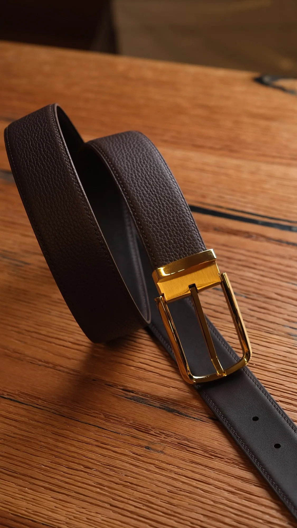 Ảnh Studio Dây thắt lưng nam da bò khoá kim - Koi Leather