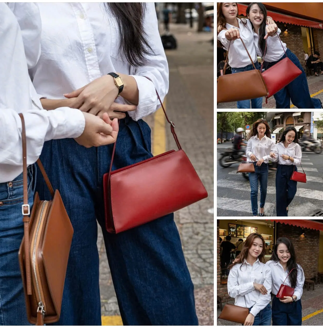 Ảnh Studio Túi Lolita Bag da bê Boxcalf màu đỏ đeo vai - Size 26.5x13.5cm - Koi Leather