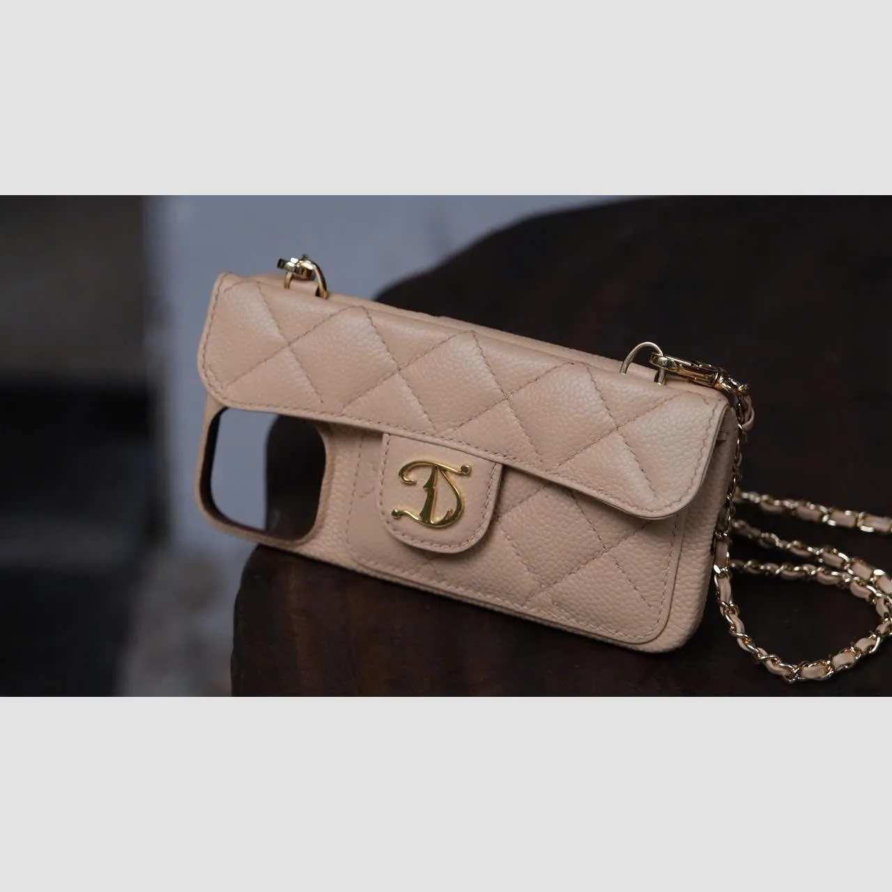Phonecase Ốp lưng – Da Bê – Black Onyx & Beige Sand - Hình 5