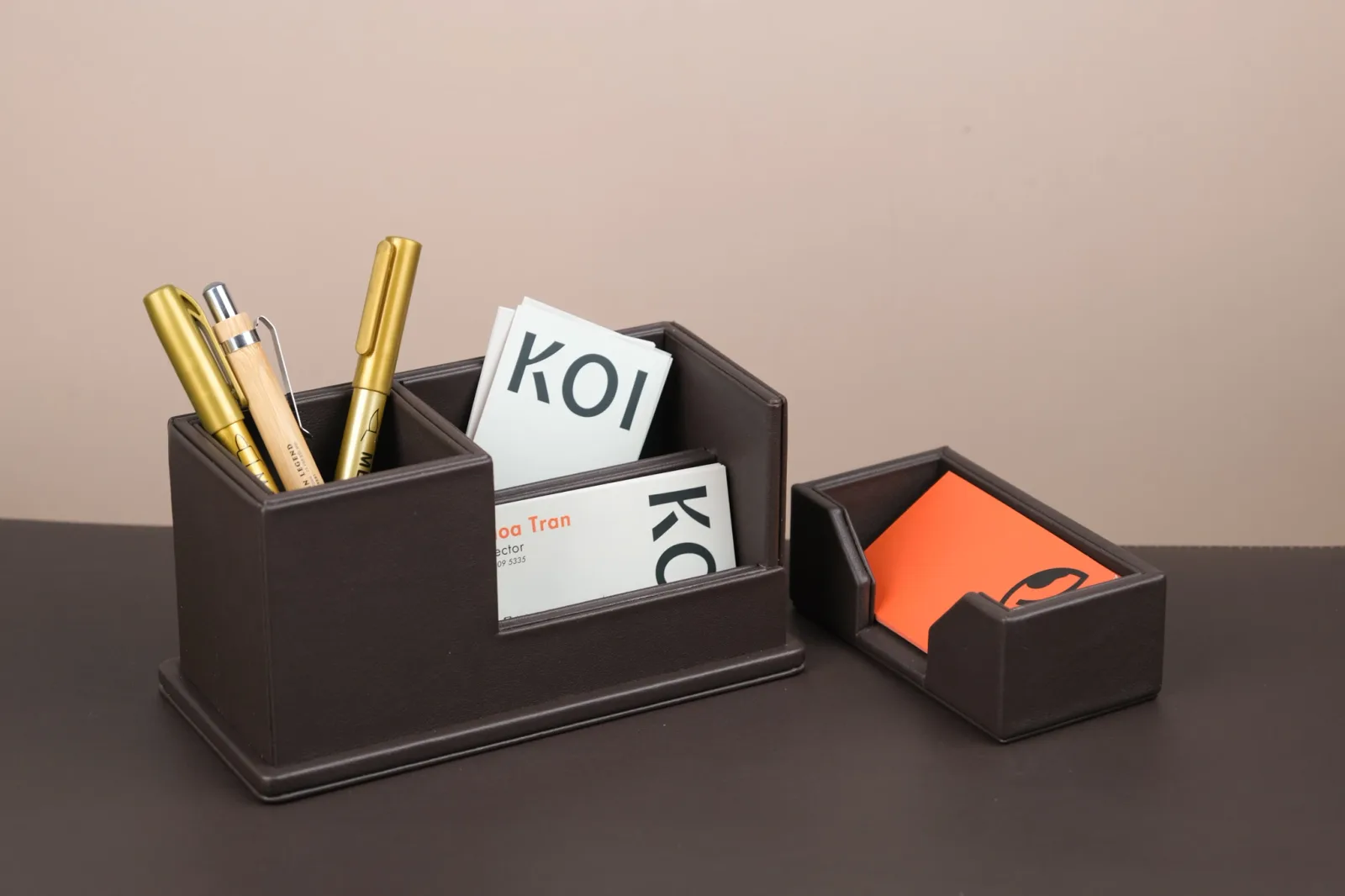 1 tấm lót bàn + 1 hộp bút TO + 1 HỘP BÚT NHỎ + 2 KHAY NHỎ — ảnh 8, KOI Leather
