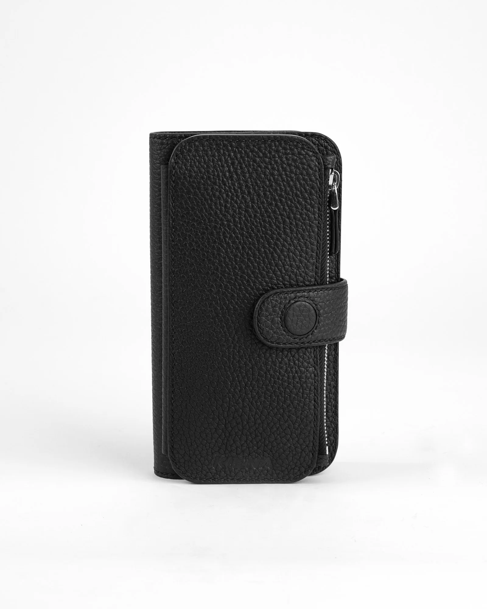 Ảnh Studio Bao da điện thoại kiêm ví đa năng da bò hạt màu đen - Koi Leather
